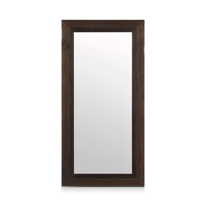 Miroir avec cadre effet bois de grange