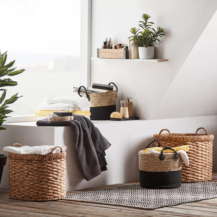 Panier de rangement oval en fibre naturelle
