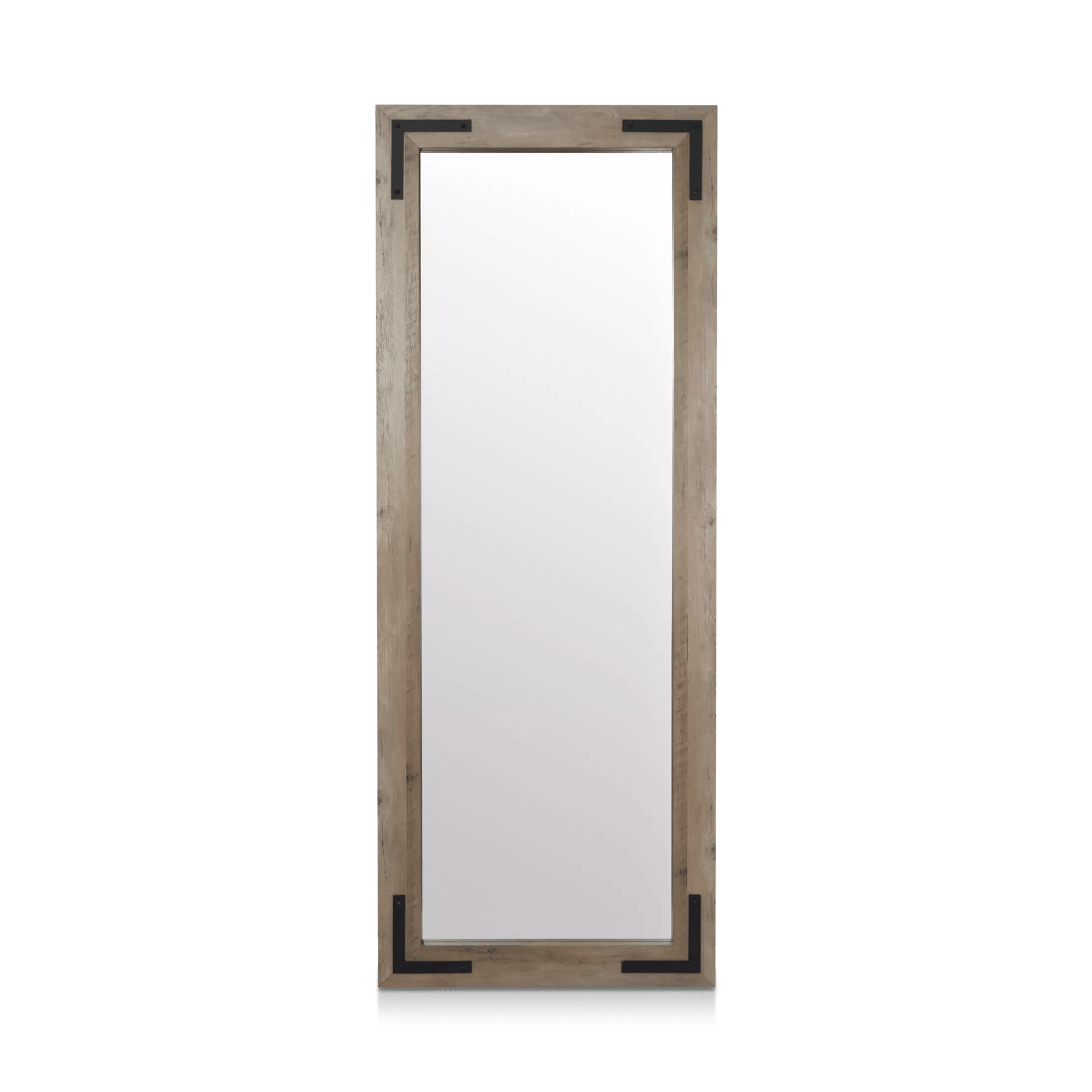 Miroir avec cadre en bois et métal