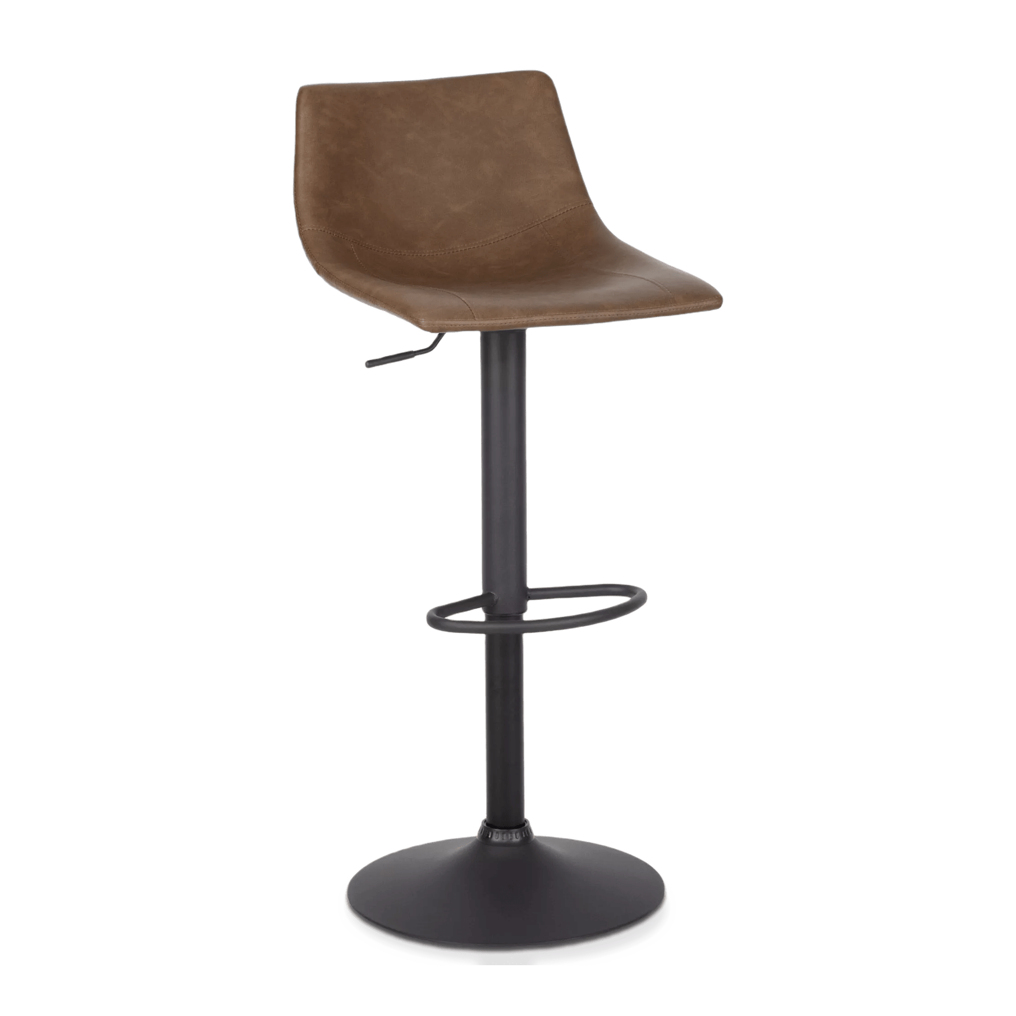 Tabouret de bar ajustable en similicuir et en métal