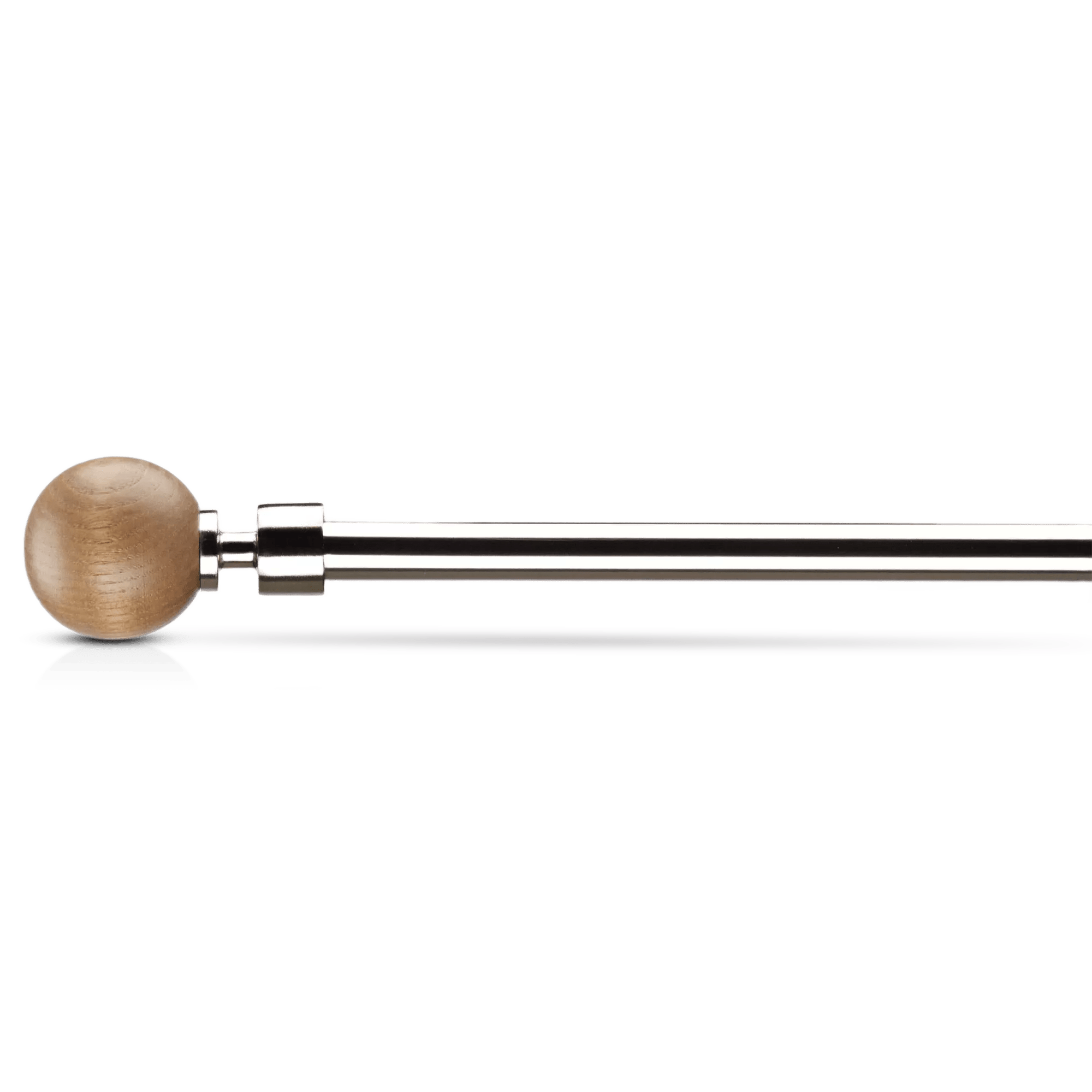 Natural Wood Curtain Rod Set - Diameter 22/25mm