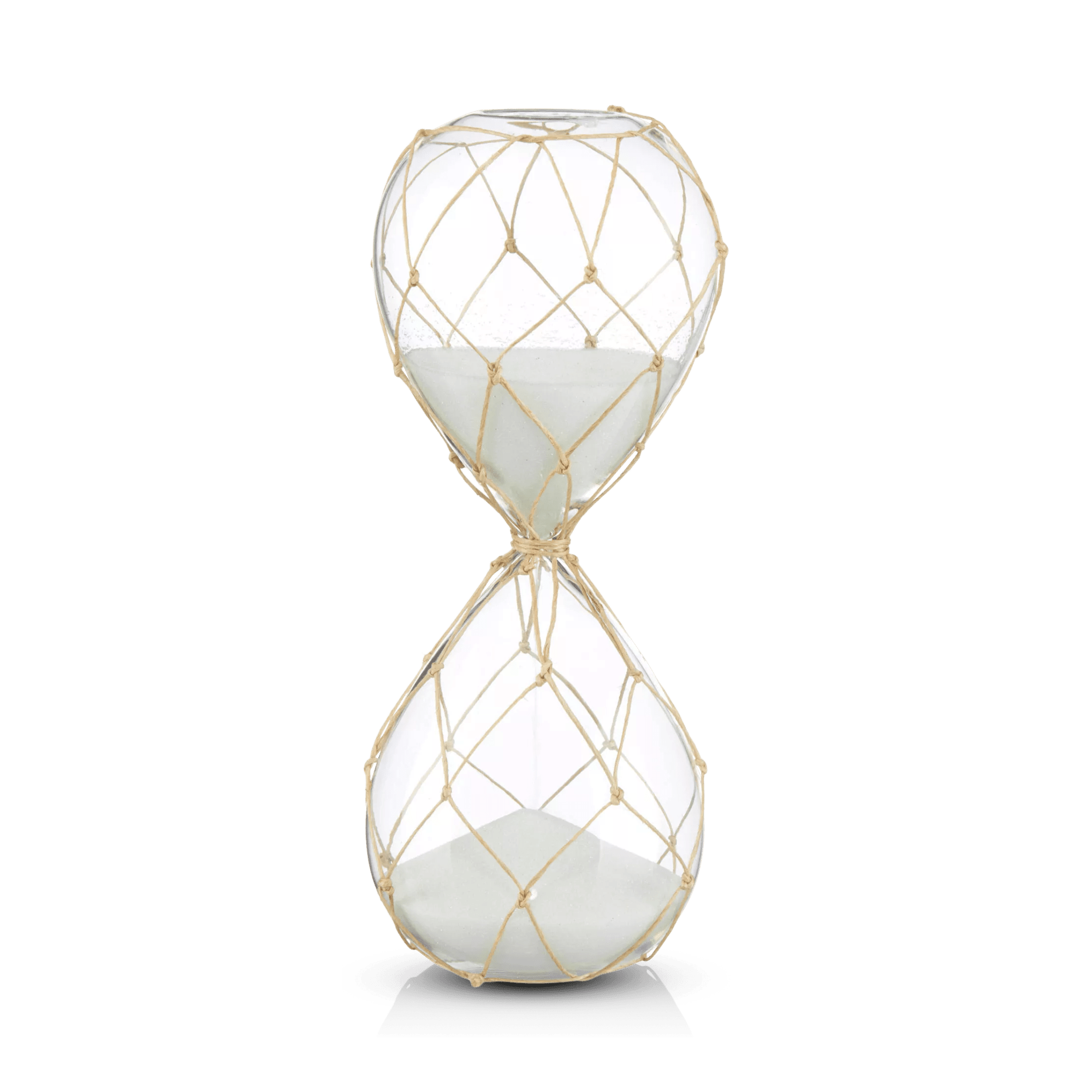 Sablier décoratif 30 minutes avec sable blanc 7 x 20 cm.