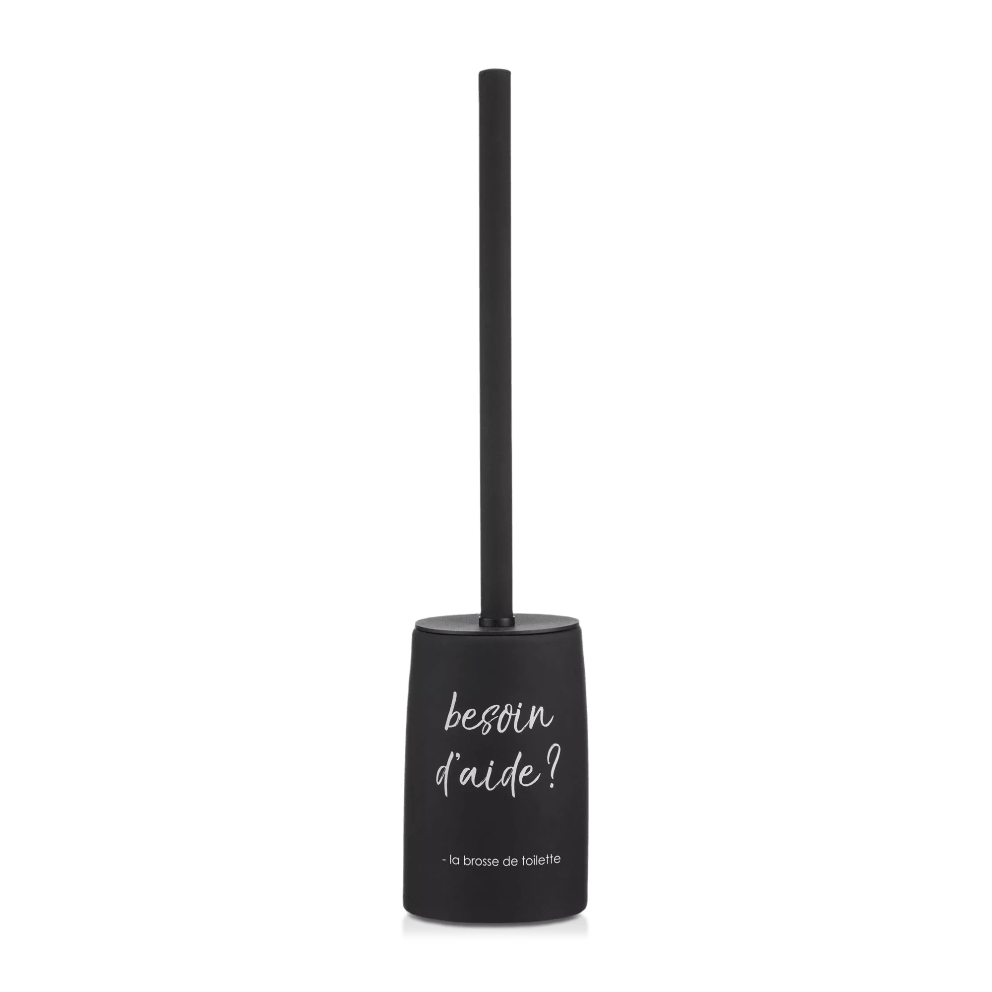 Brosse toilette noire avec typographie