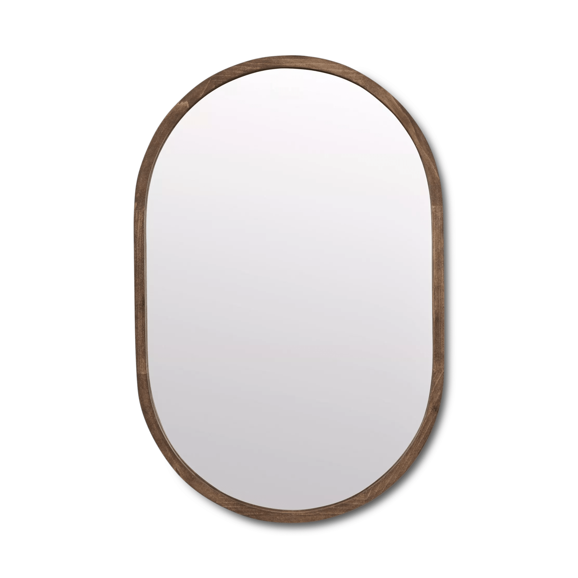 Miroir ovale avec cadre en bois