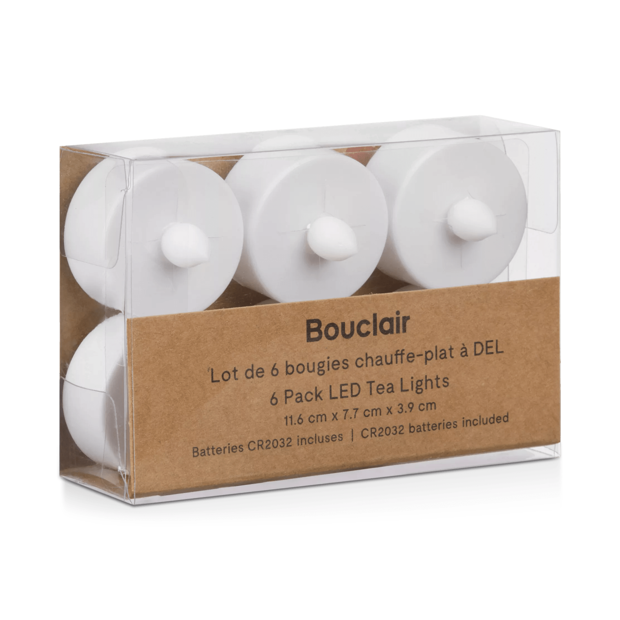 Lot de 6 bougies chauffe-plat à DEL