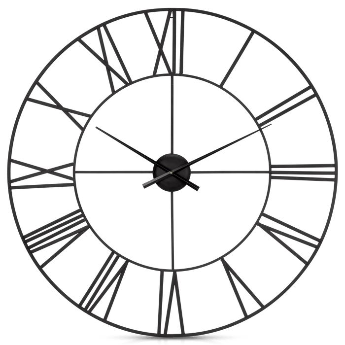 Horloge murale en métal noir