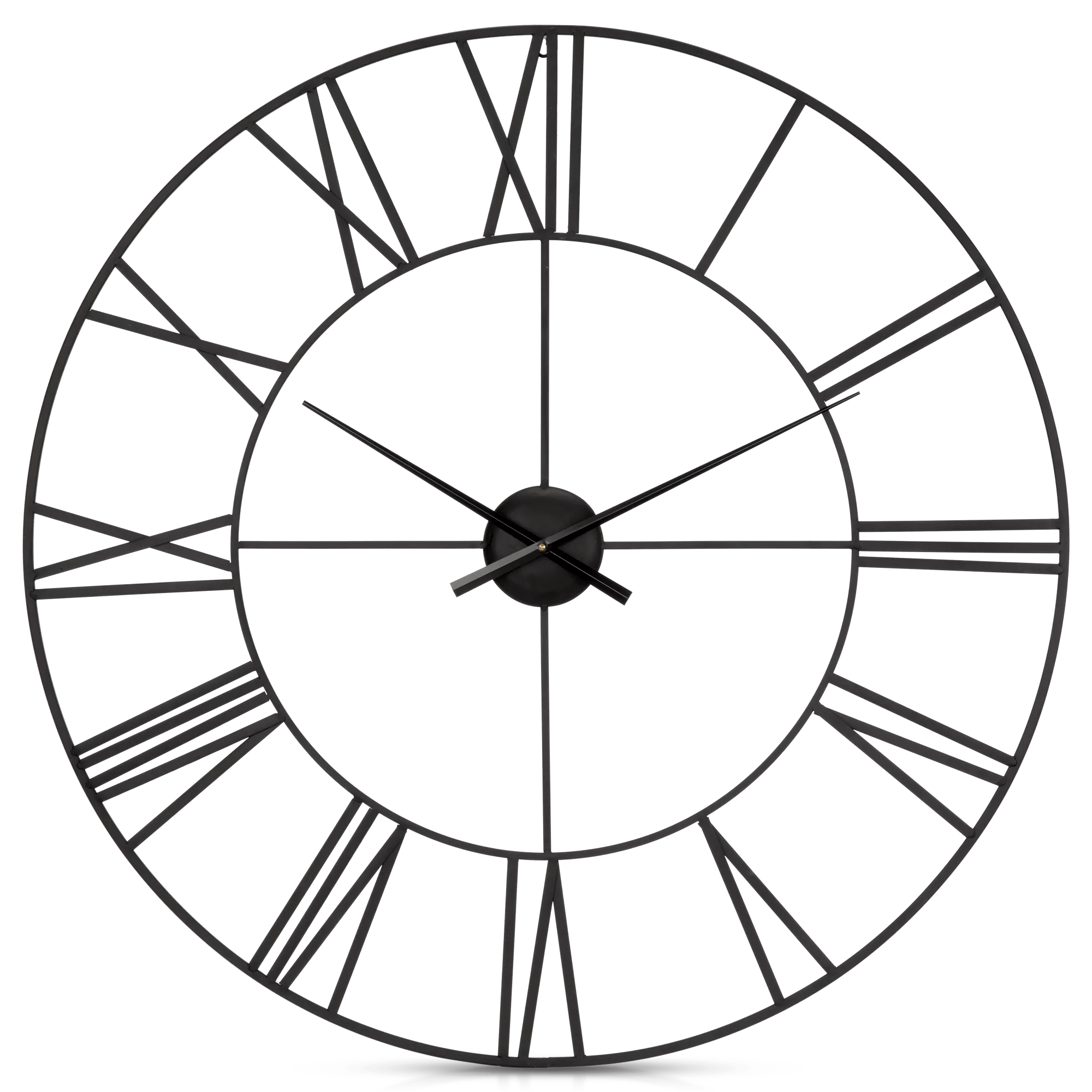 Horloge murale en métal noir