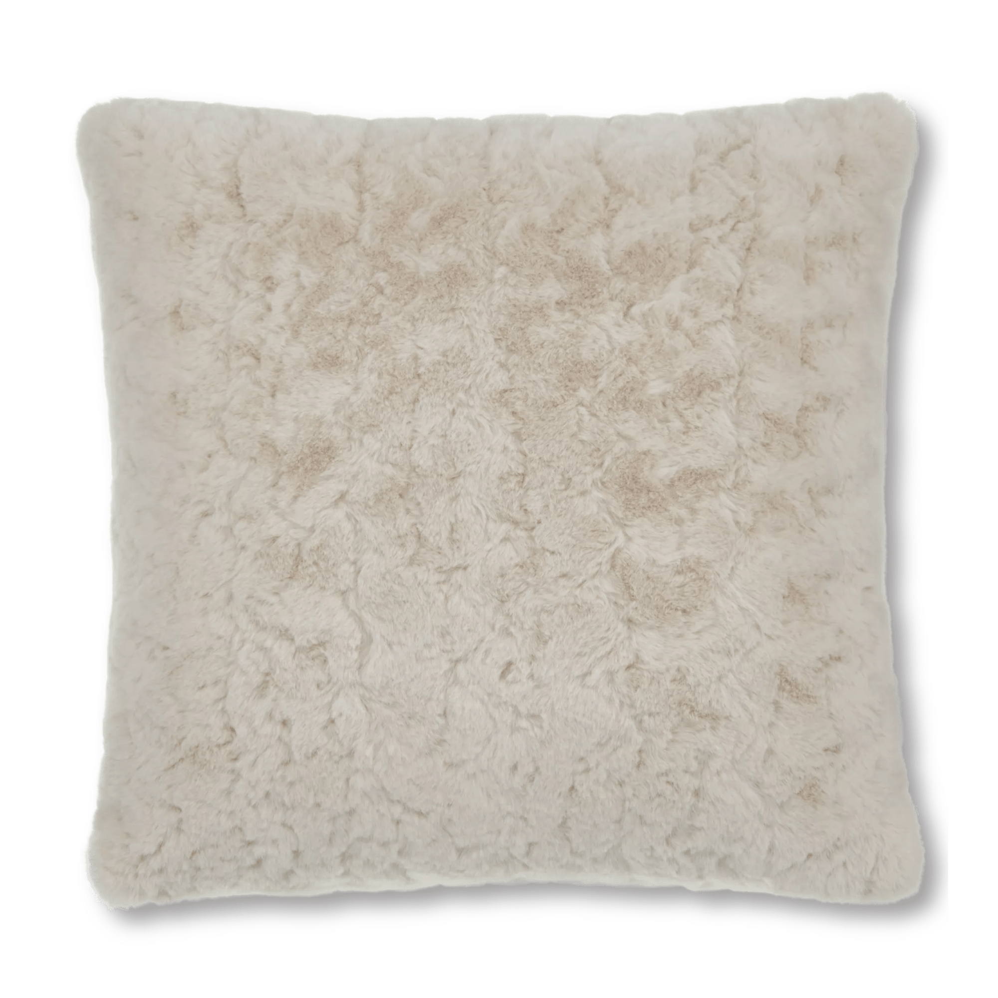 Coussin décoratif en fausse fourrure de mouton chaleureux avoine