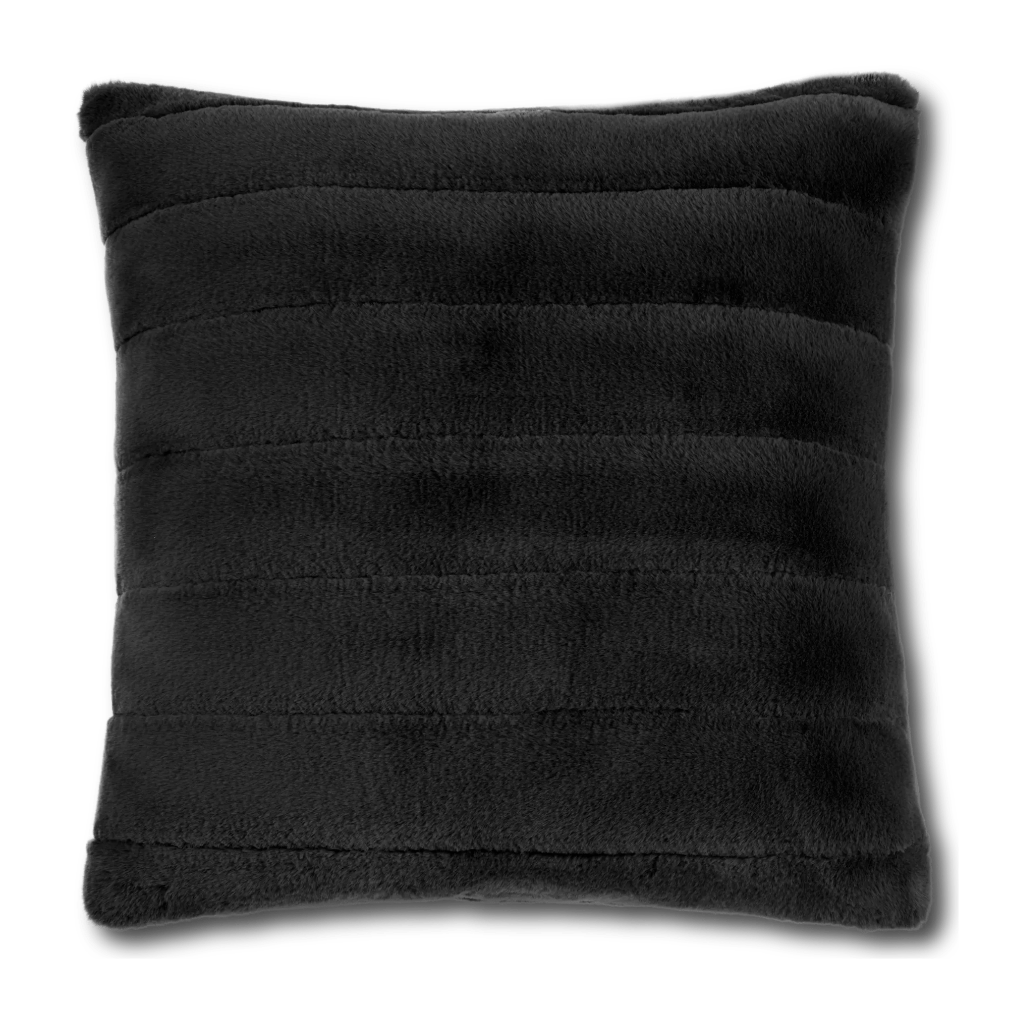 Black Cougar Faux Fur Throw Pillow