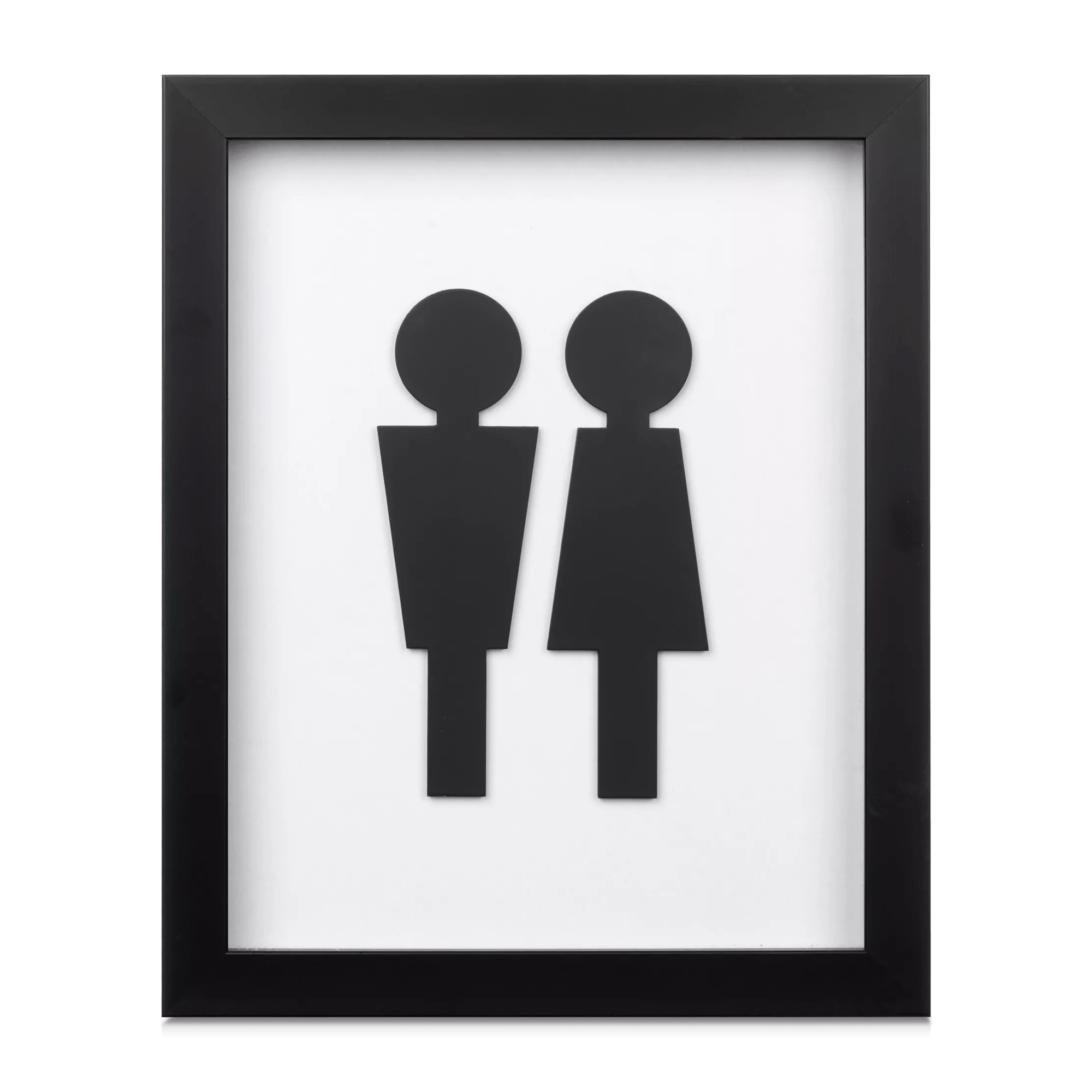 Boîte d'ombres de salle de bains - silhouette homme et femme