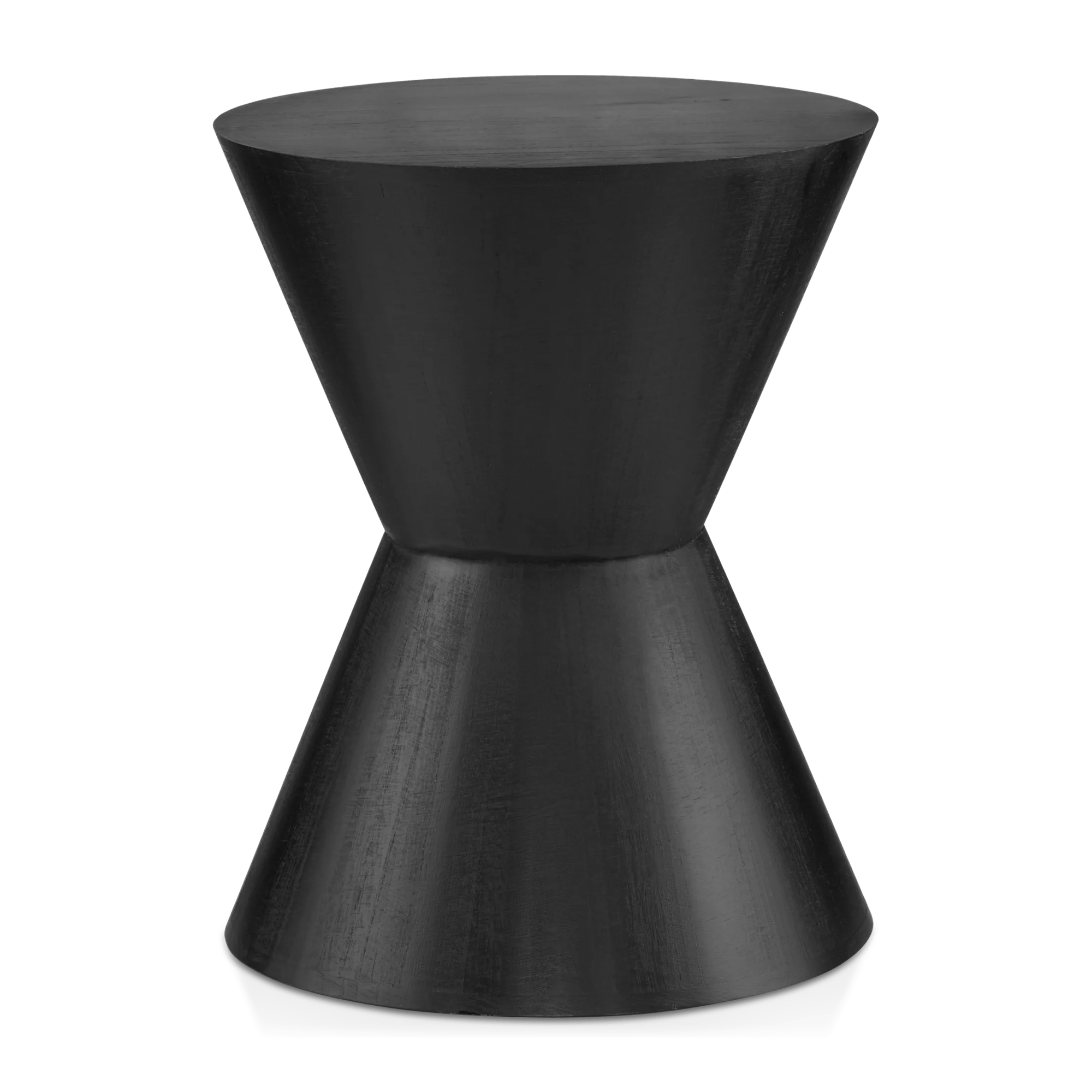 Table d'appoint en forme de sablier en bois noir