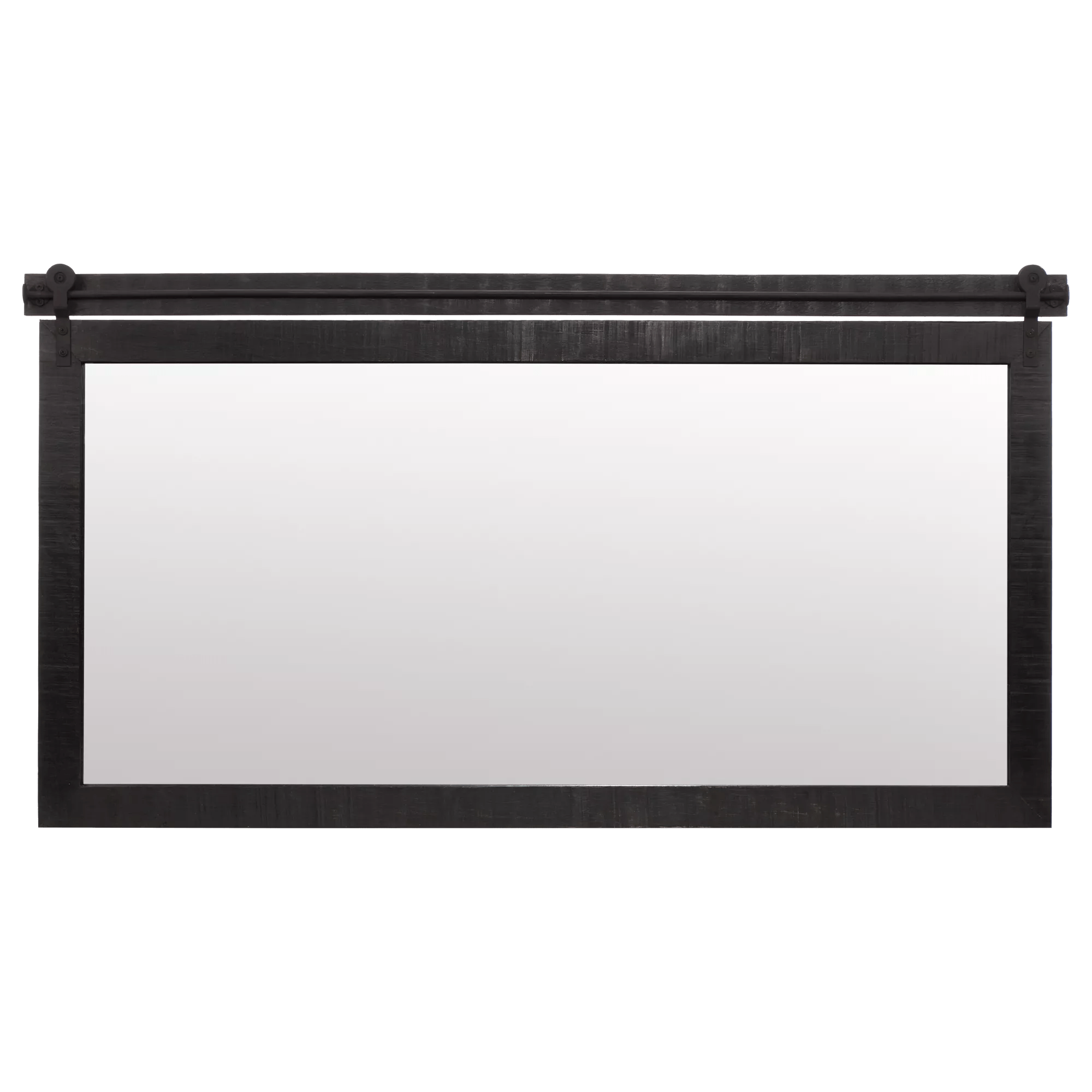 Miroir rail en bois noir