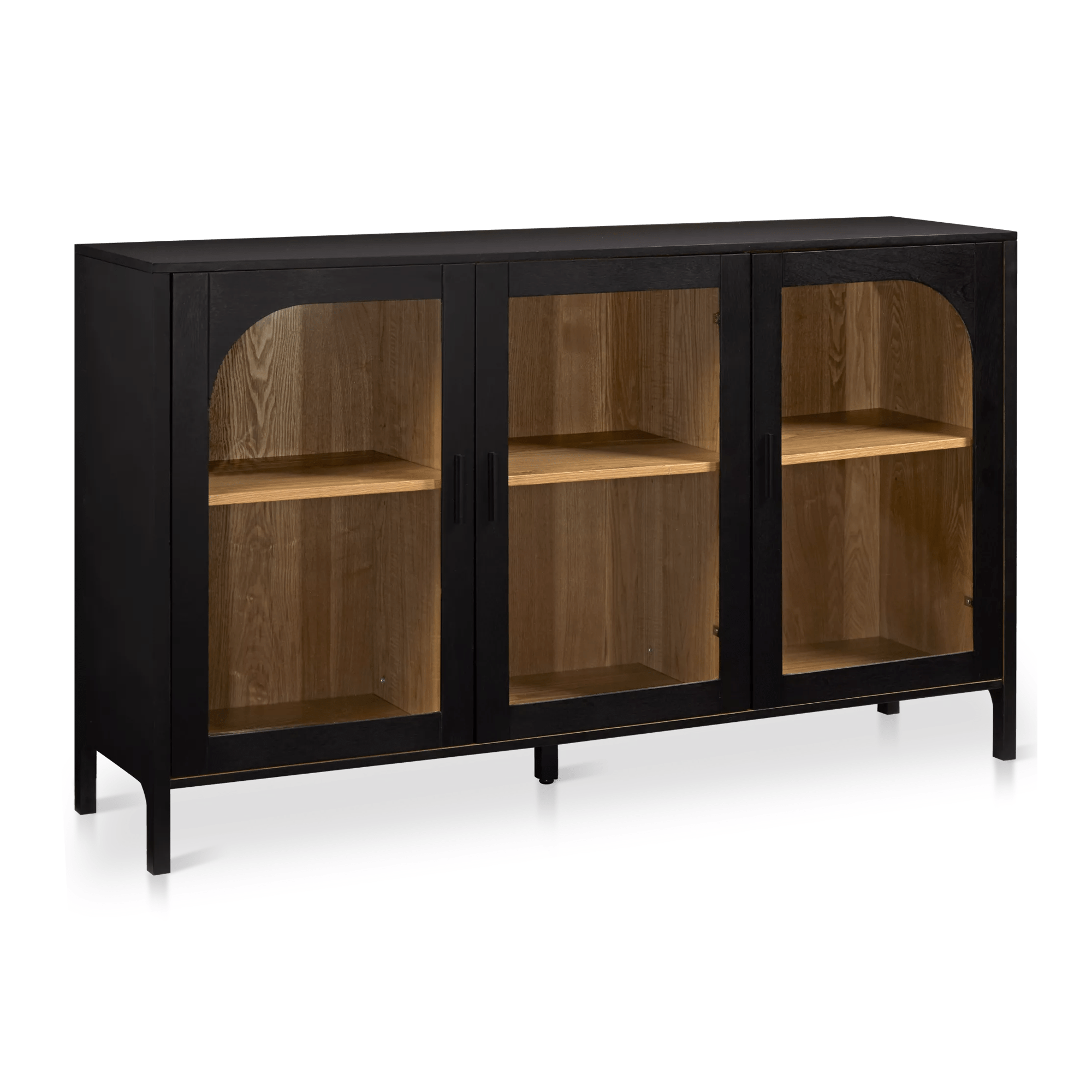 Buffet en bois noir à 3 portes