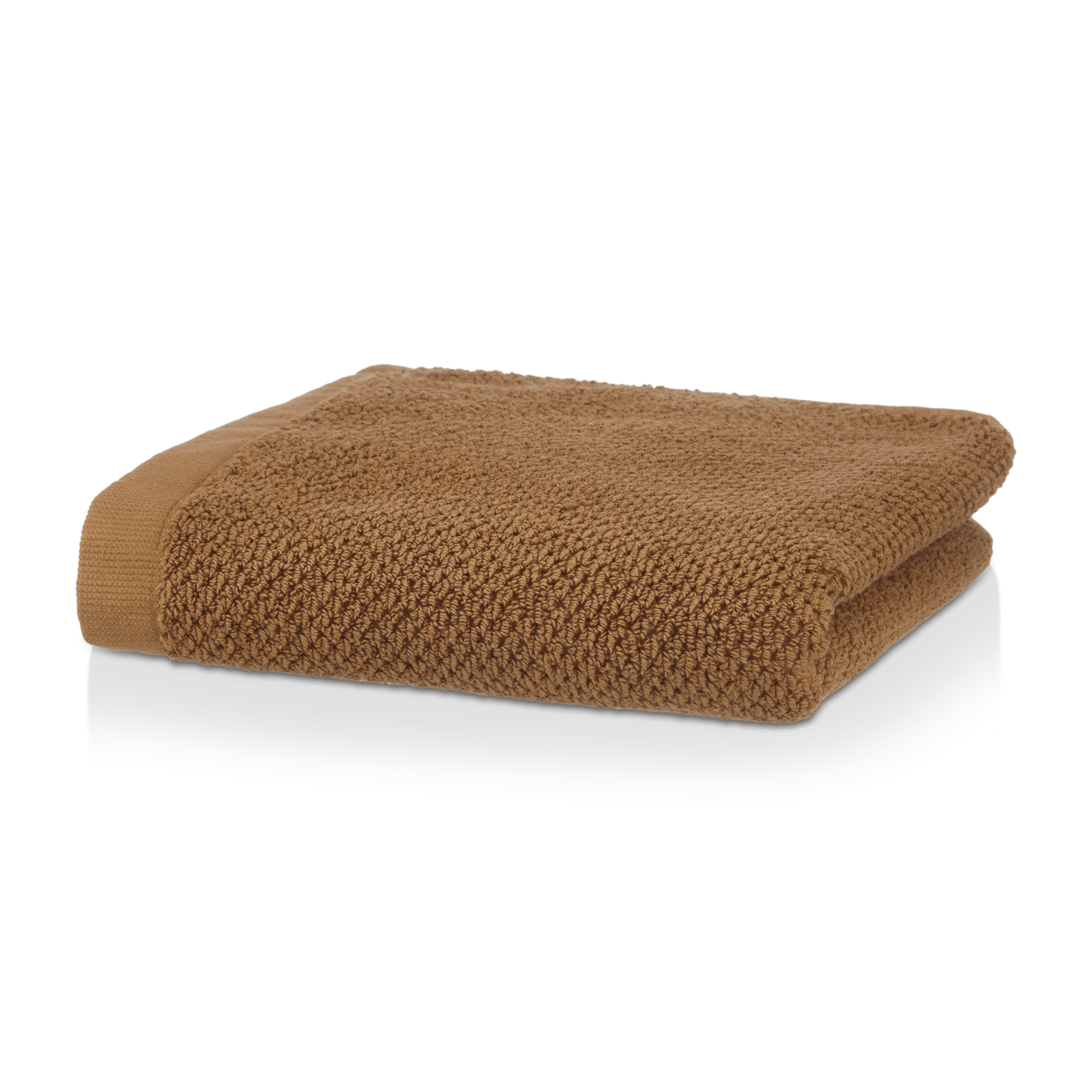 Serviette à main texturée cognac