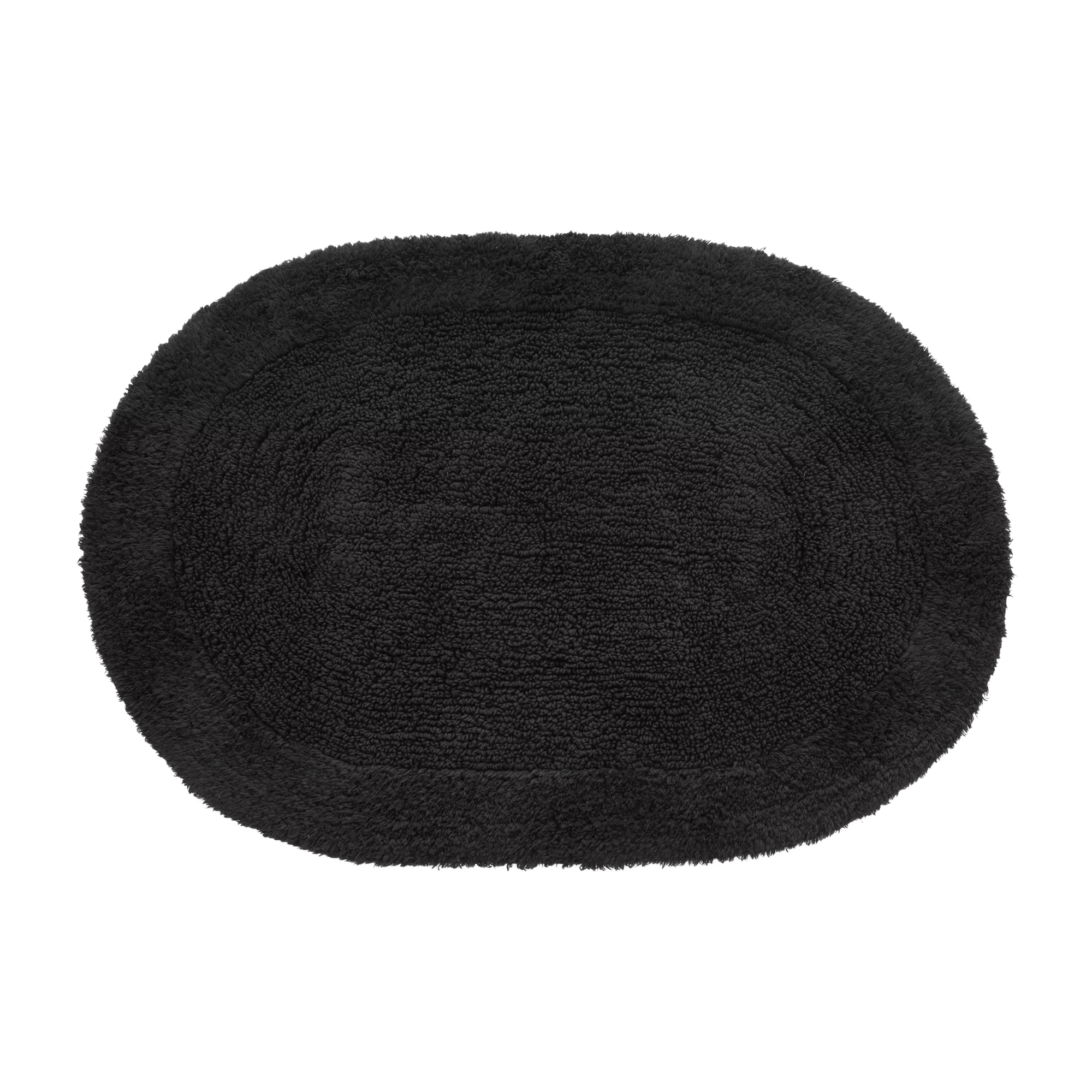 Tapis de bain oval touffeté noir