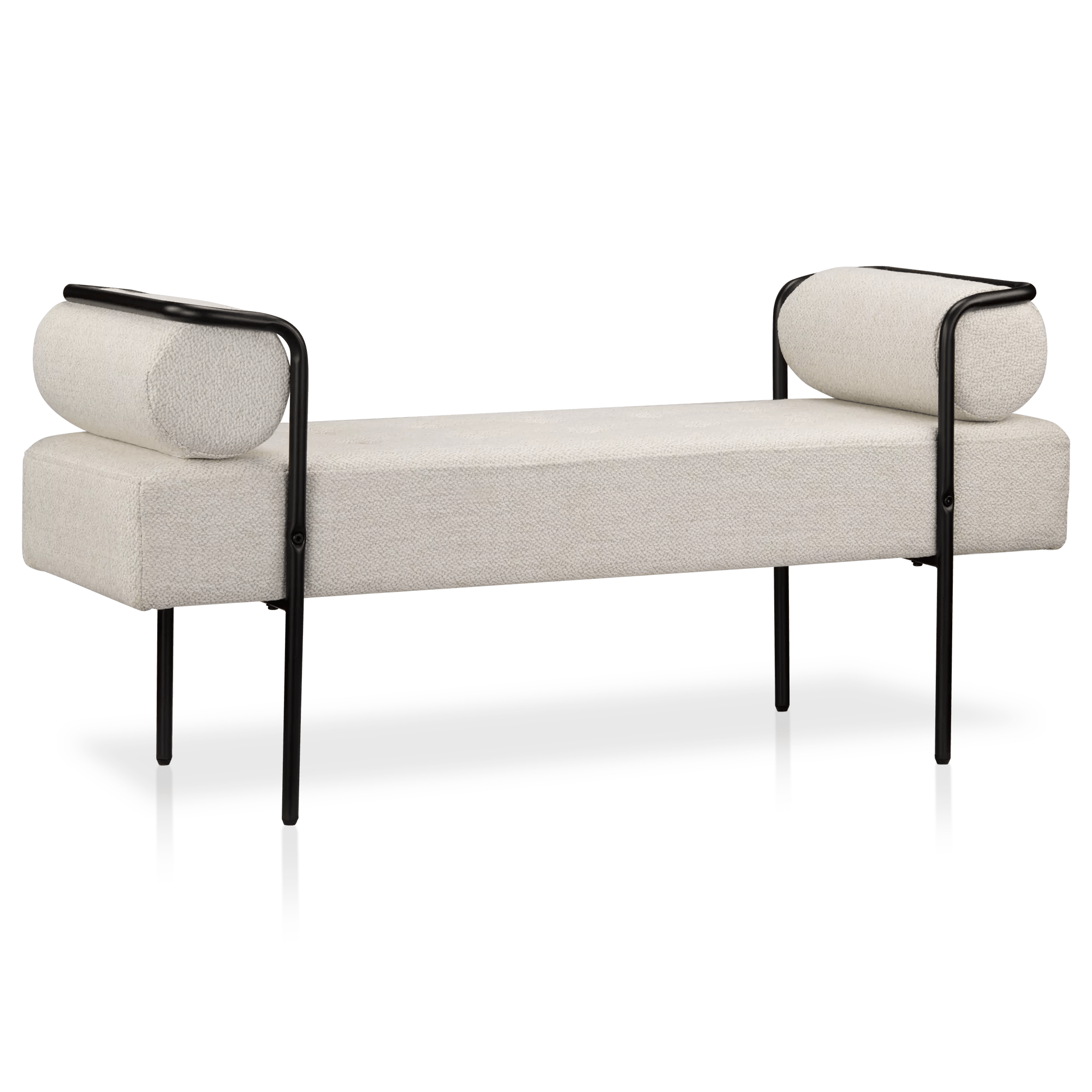 Banc en tissu et métal noir