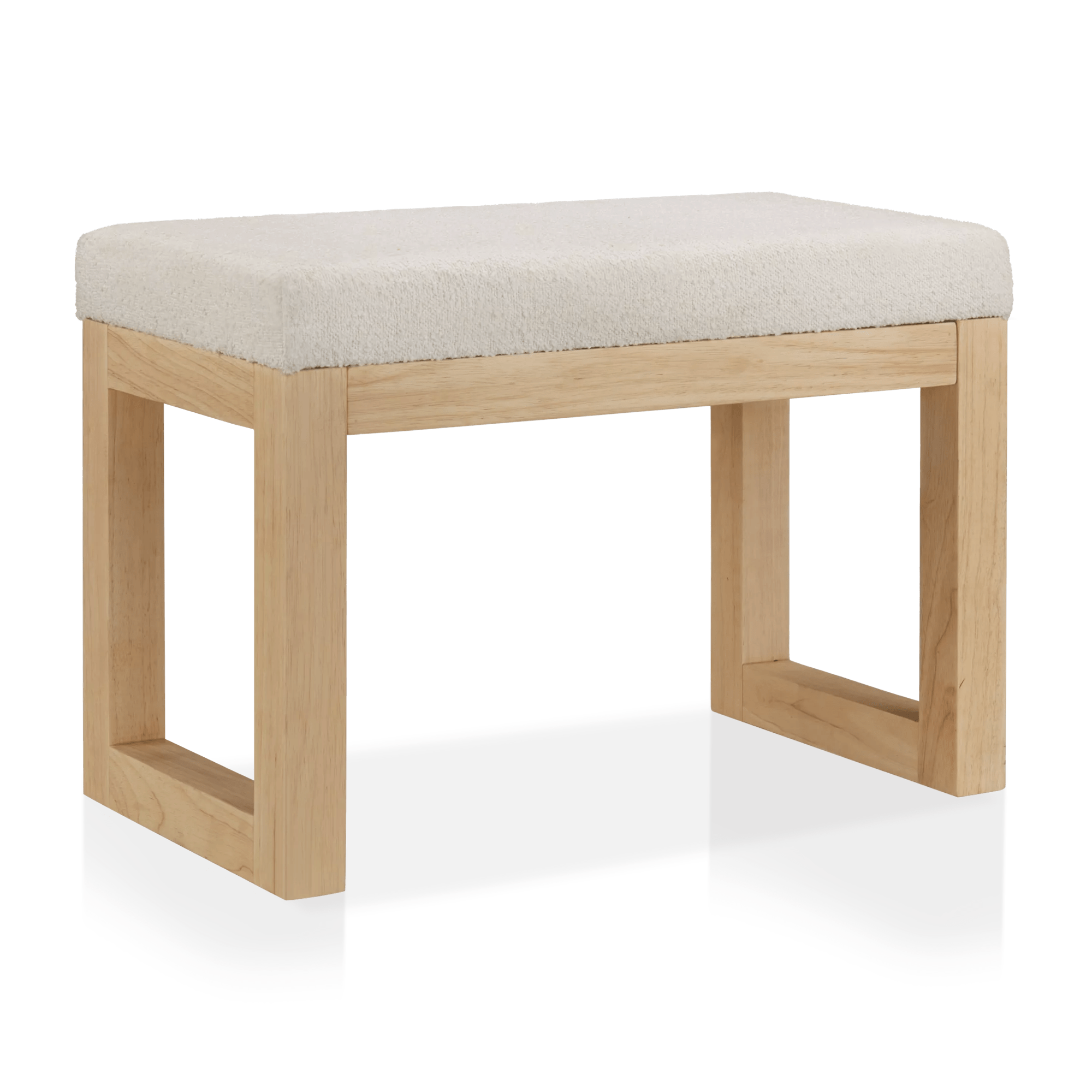Banc en tissu et en bois naturel