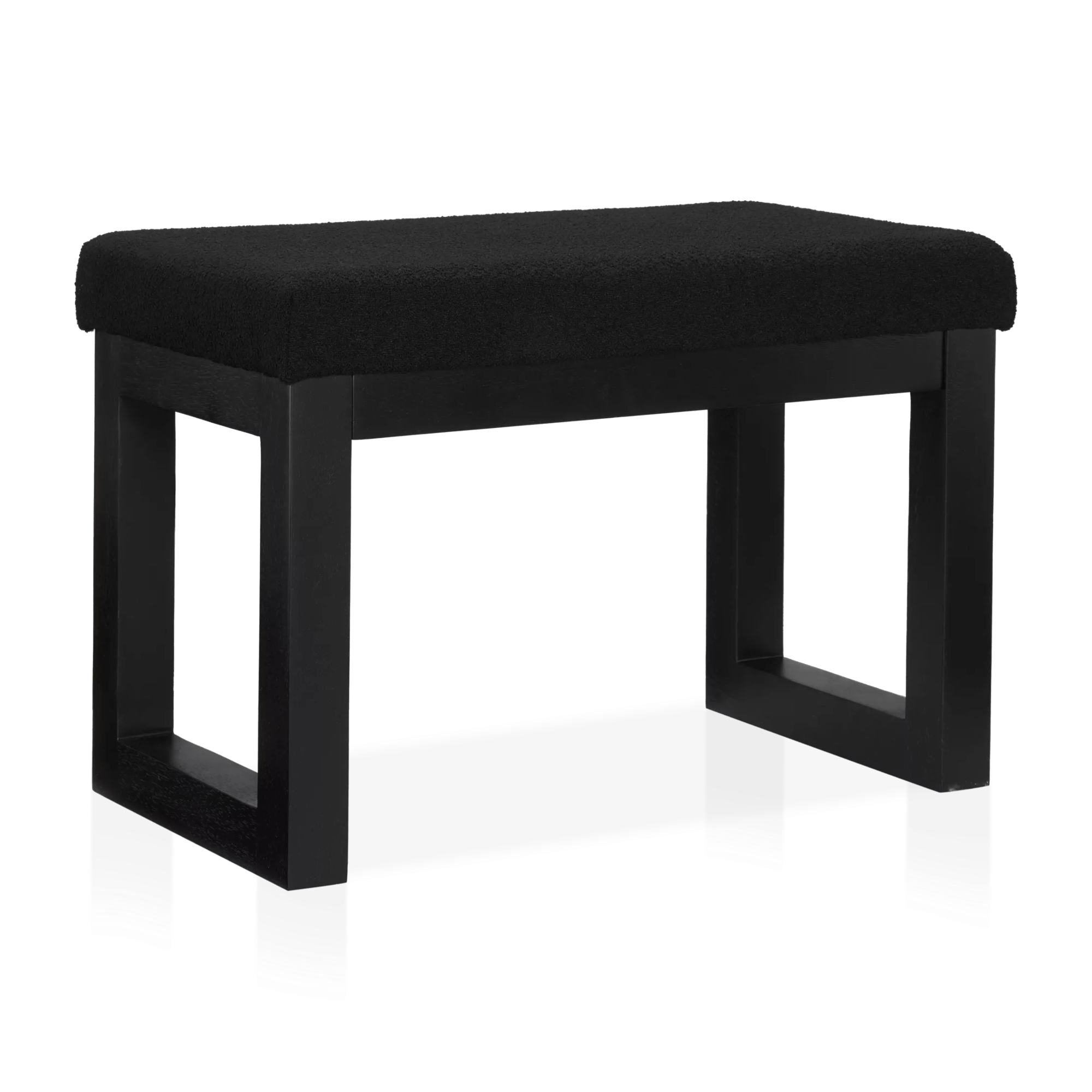 Banc en tissu et en bois noir