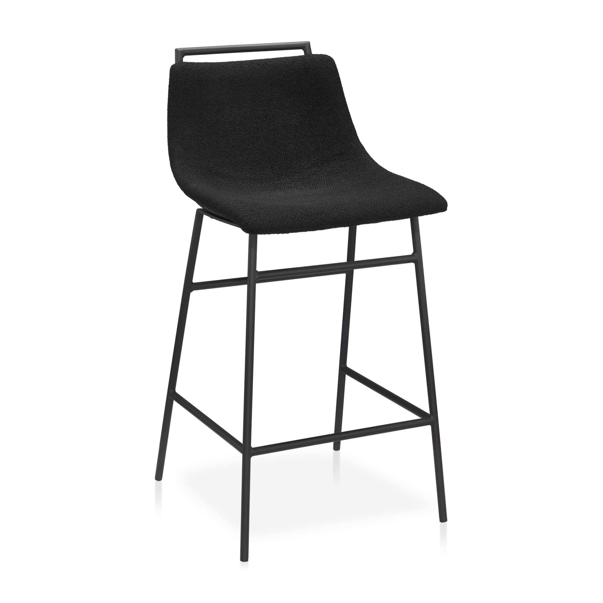 Tabouret de comptoir en tissu et en métal
