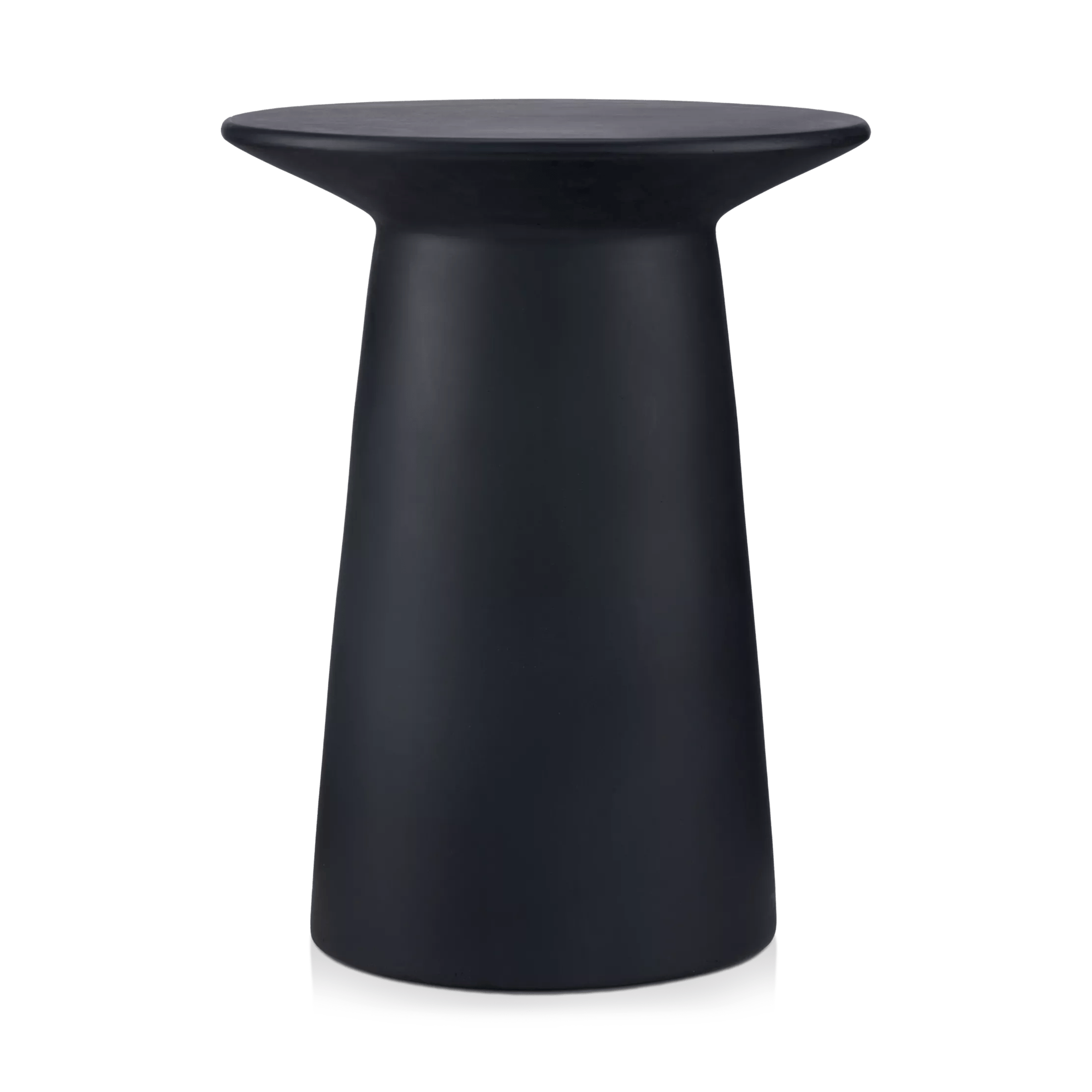 Table d'appoint en ciment noir en forme de sablier