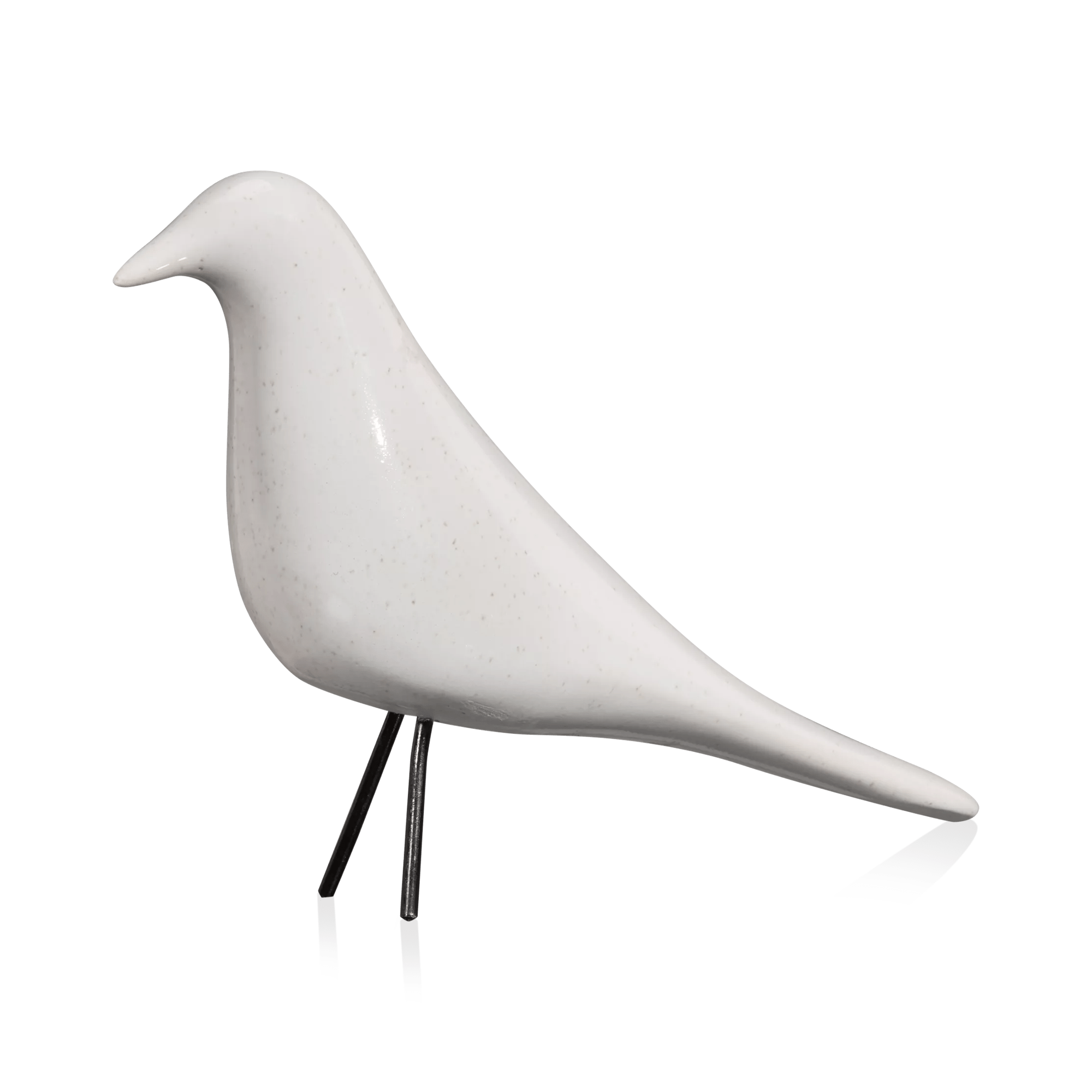 Oiseau décoratif en céramique mouchetée