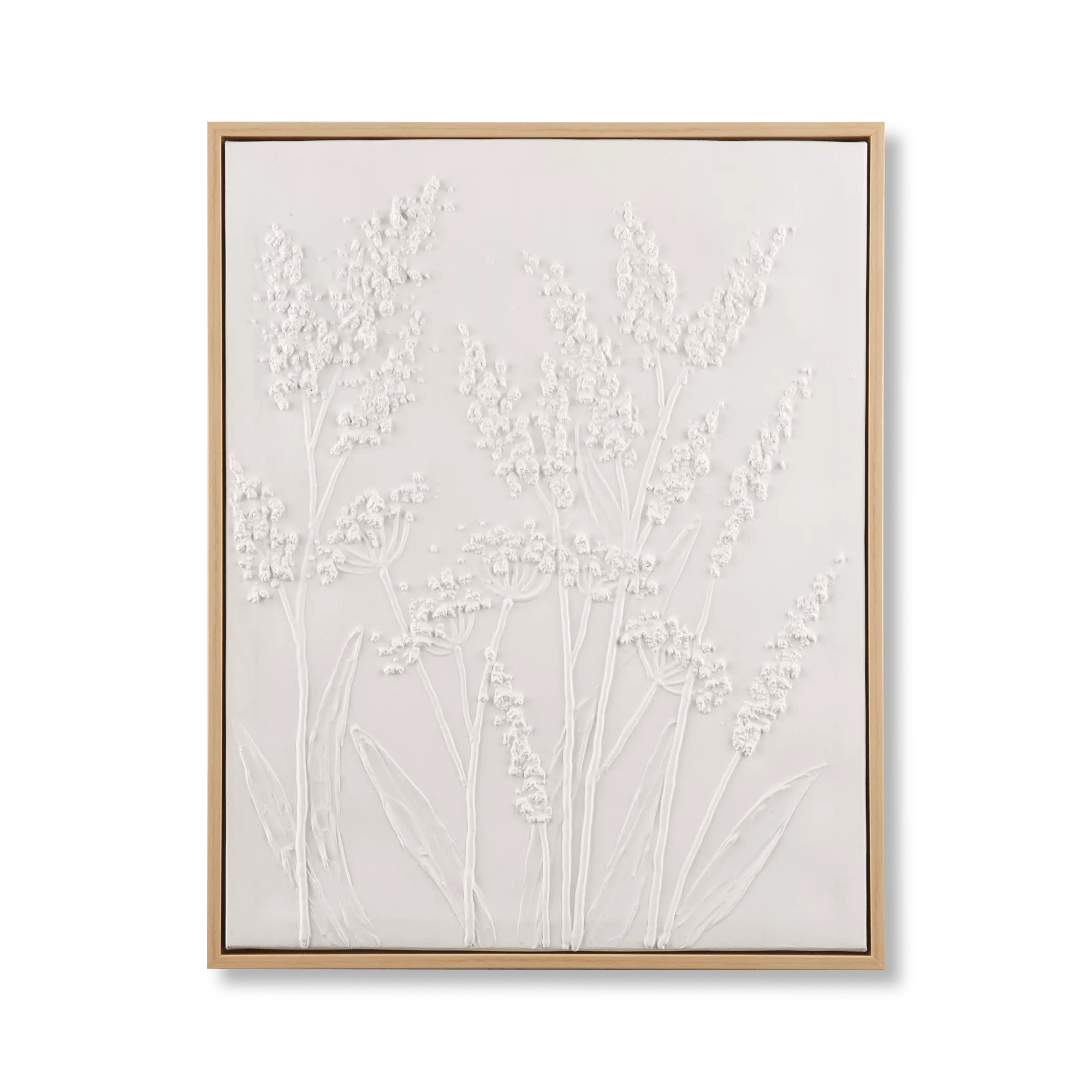 Tableau encadré peint à l'huile de feuilles séchées