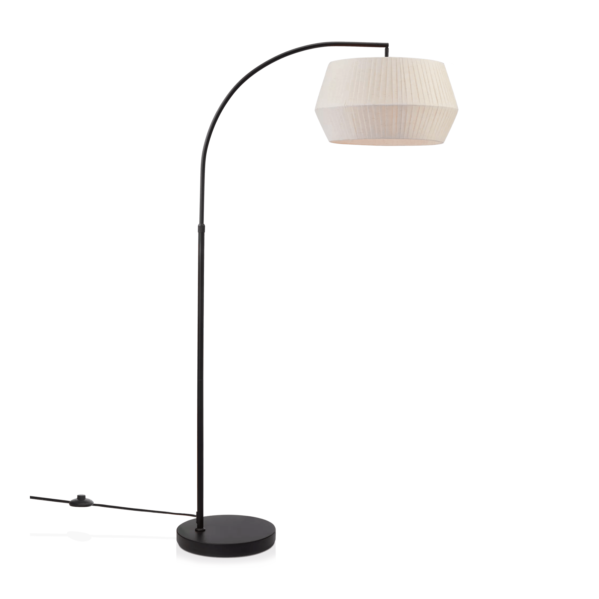 Lampe sur pied en métal avec abat-jour blanc