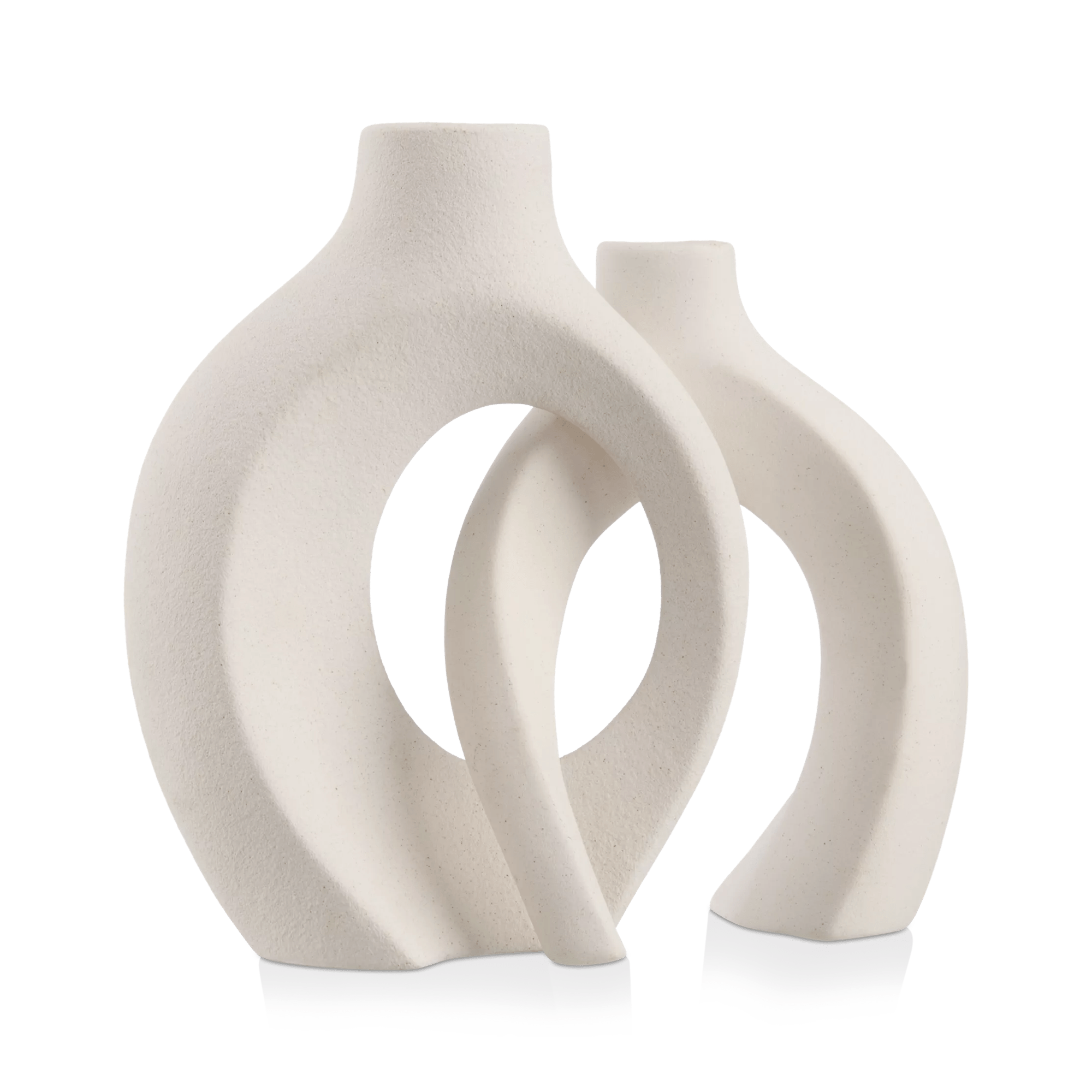 Ensemble de 2 vase de table en céramique mouchetée
