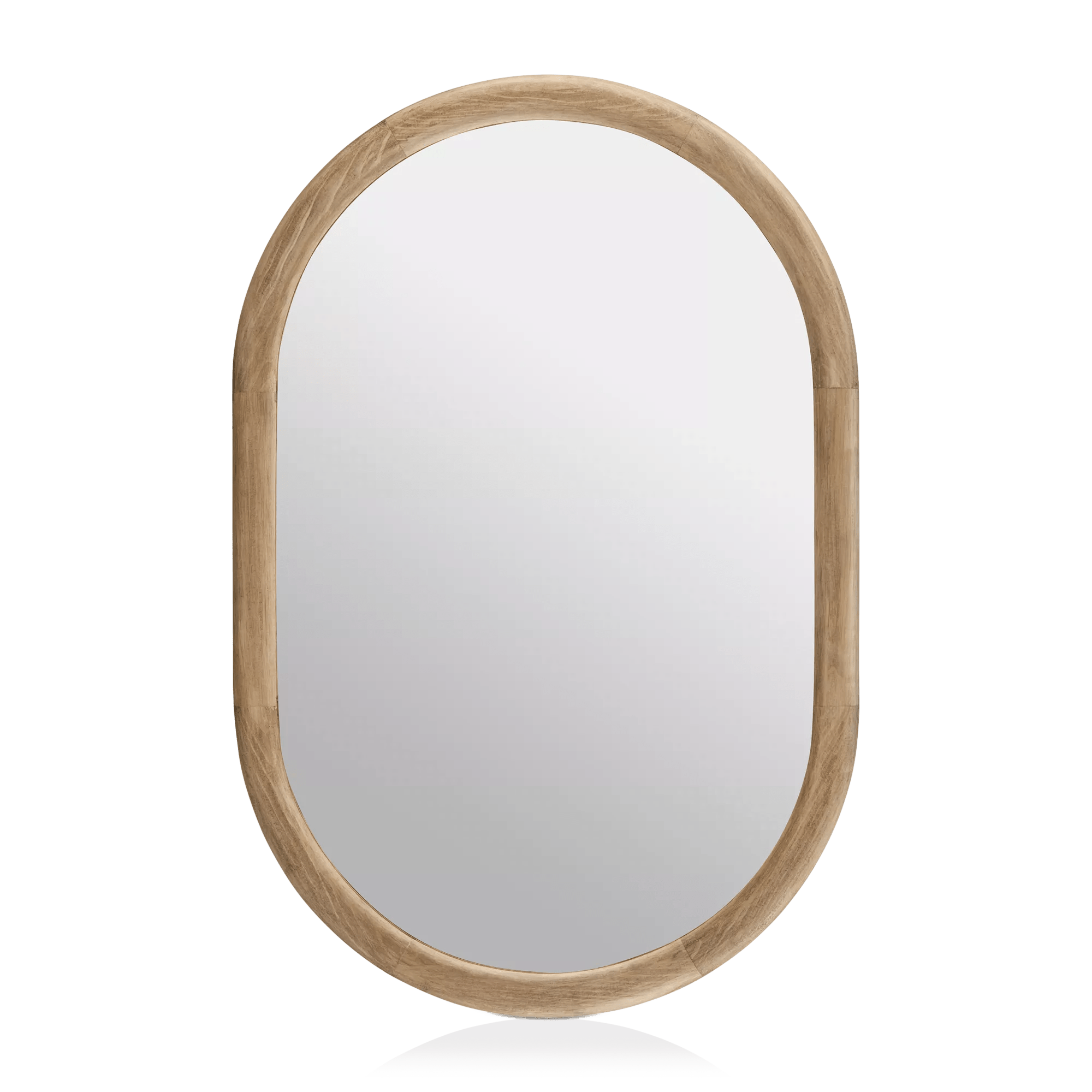 Miroir ovale avec cadre en bois