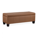 Banc de rangement en similicuir rouille