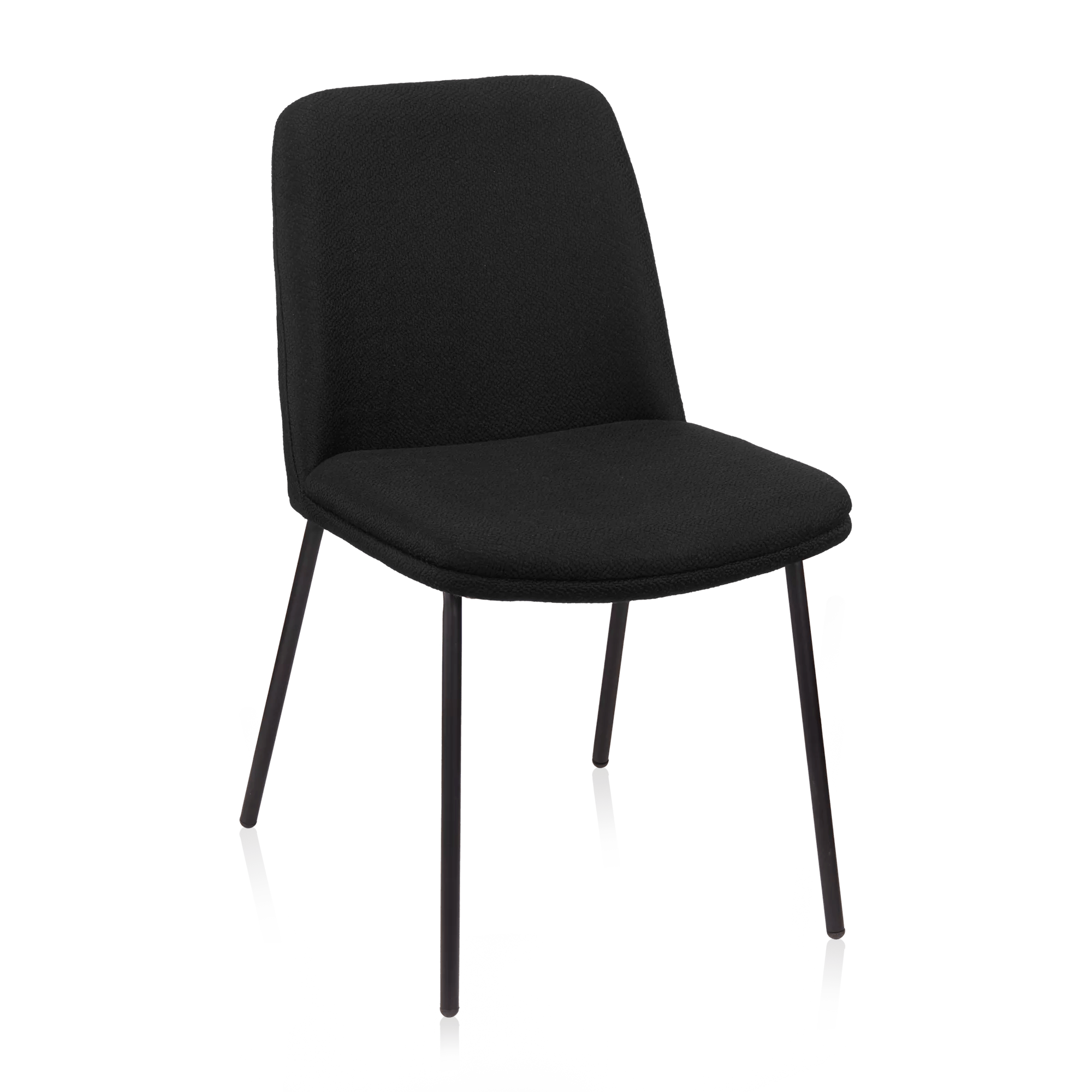 Chaise de salle à manger en tissu et en métal noir
