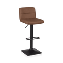 Tabouret de bar ajustable en similicuir mat et en métal rouille