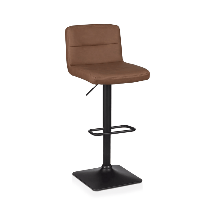 Tabouret de bar ajustable en similicuir mat et en métal rouille