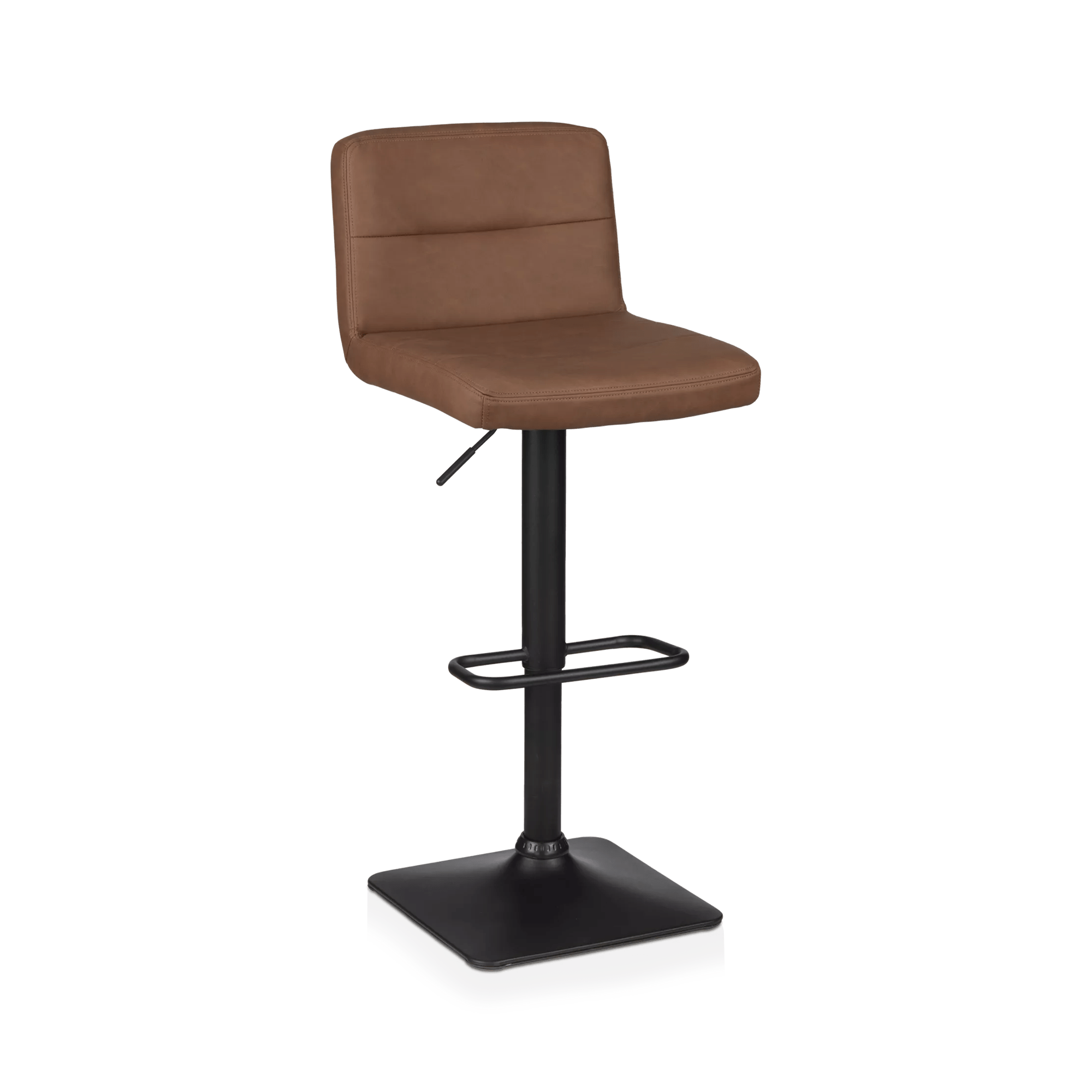 Tabouret de bar ajustable en similicuir mat et en métal rouille