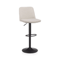 Tabouret de bar ajustable en tissu et en métal avoine