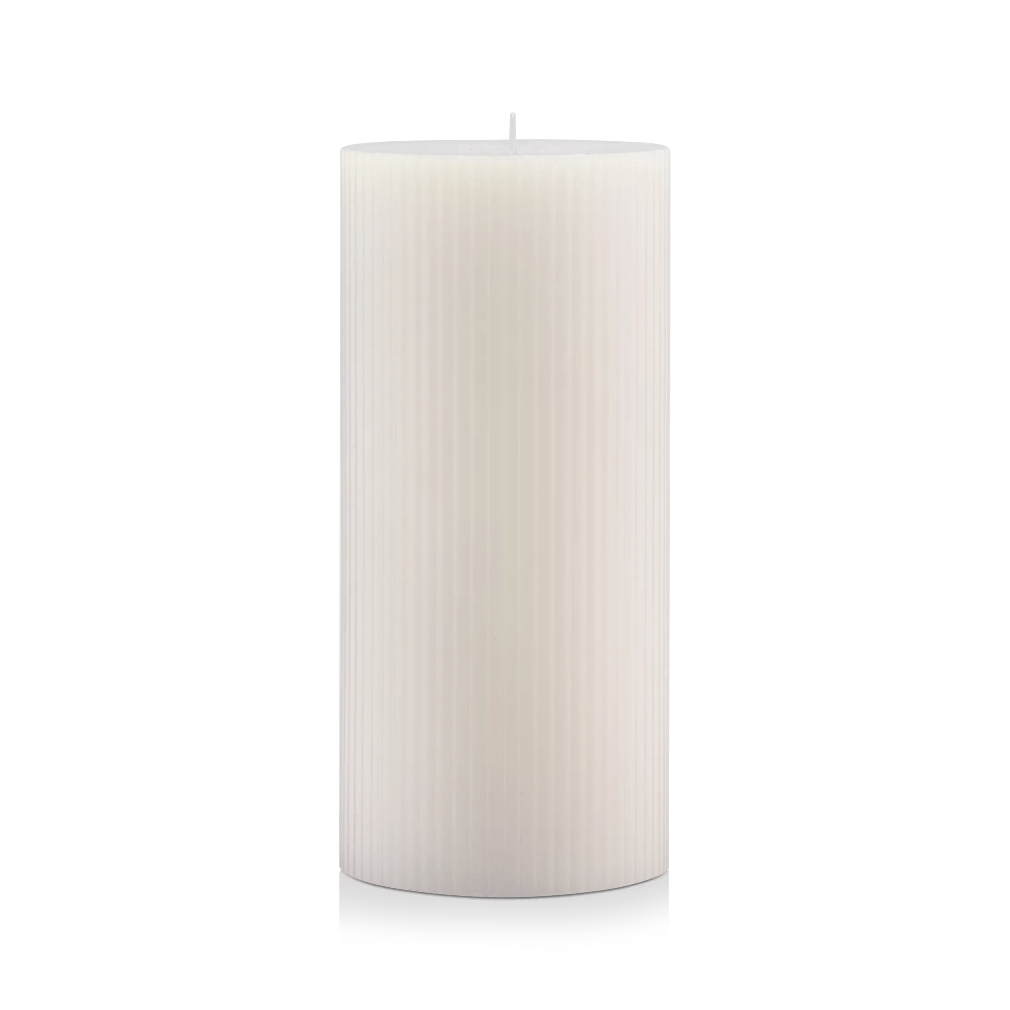Grande chandelle côtelée blanc