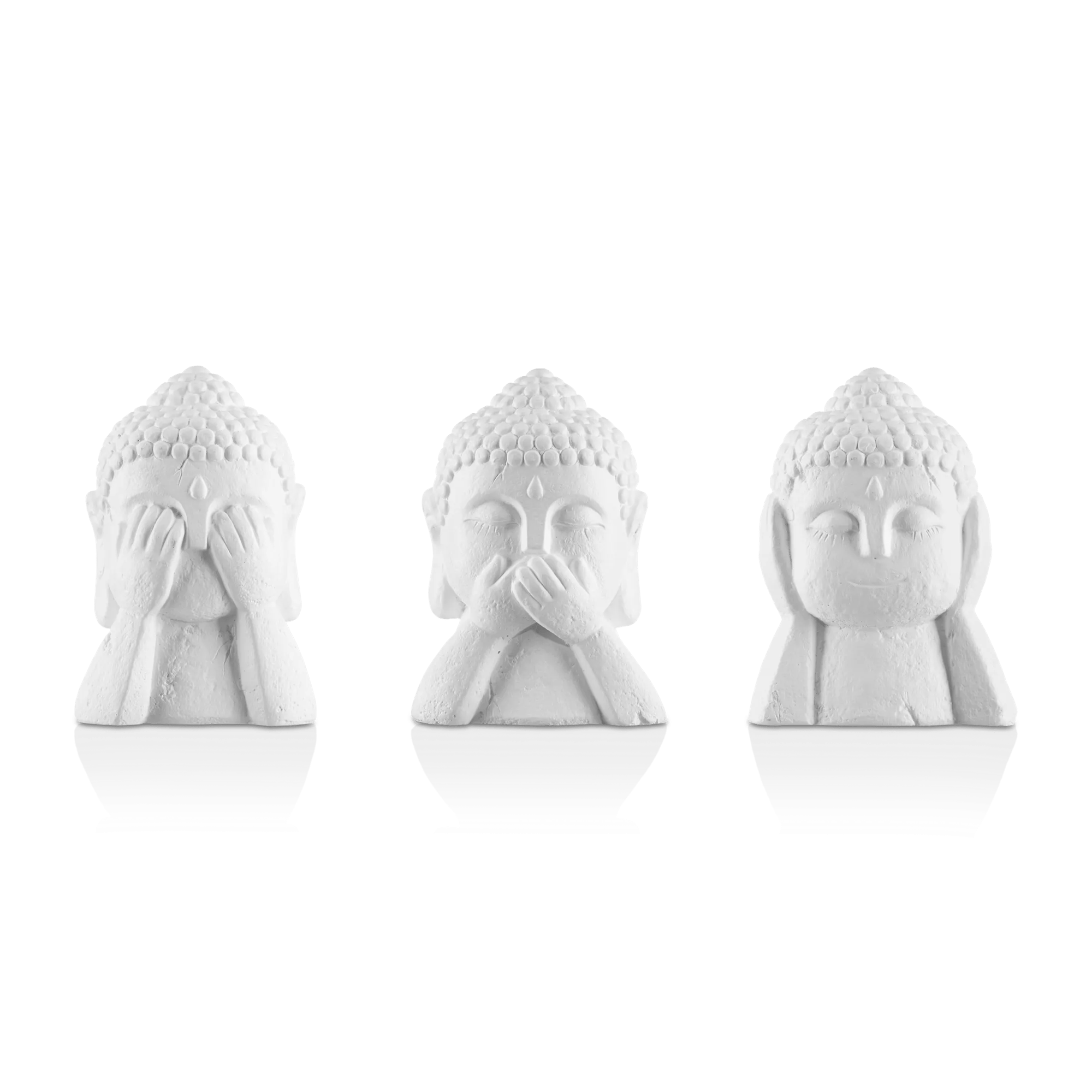 Ensemble de 3 statues de Bouddha
