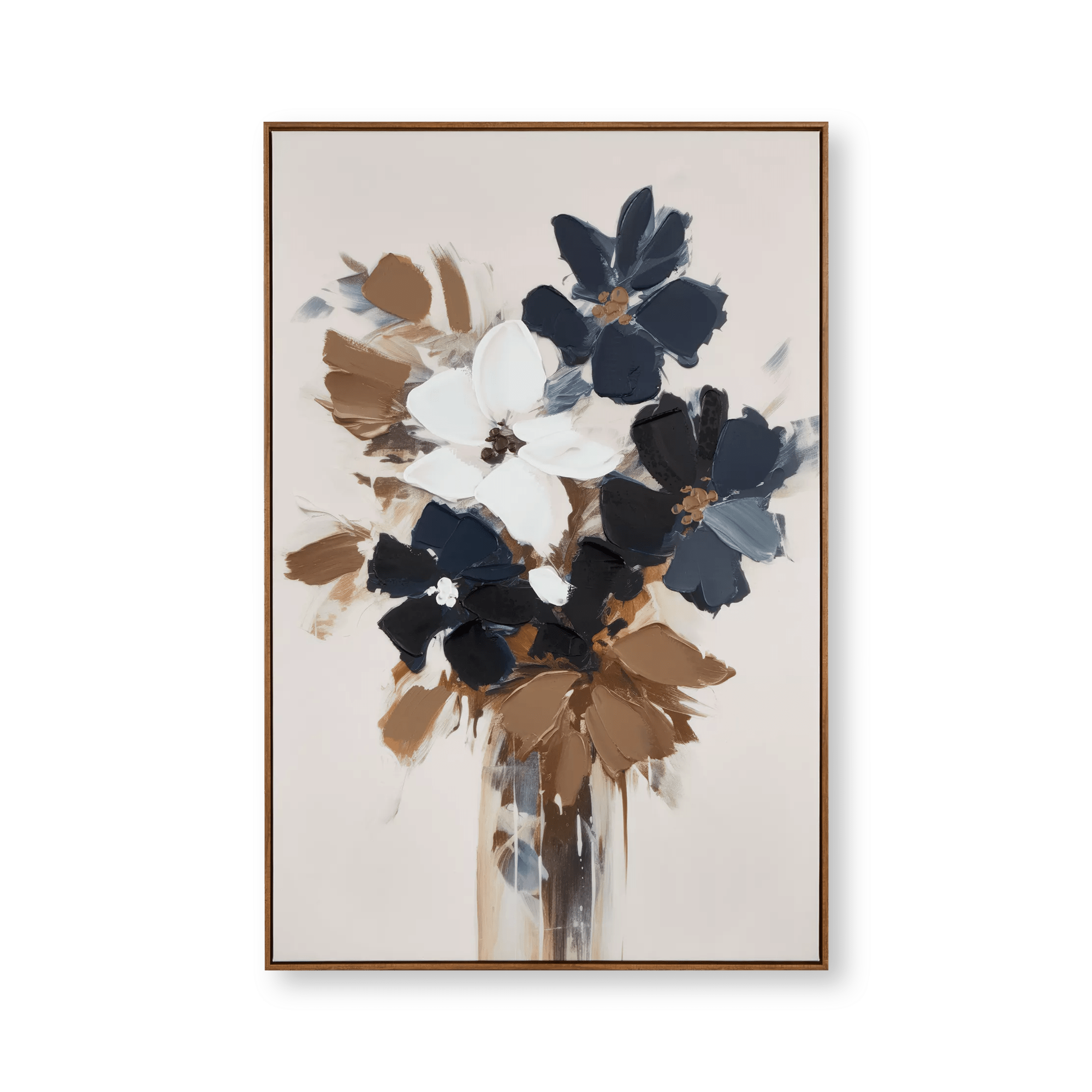 Tableau encadré bouquet bleu