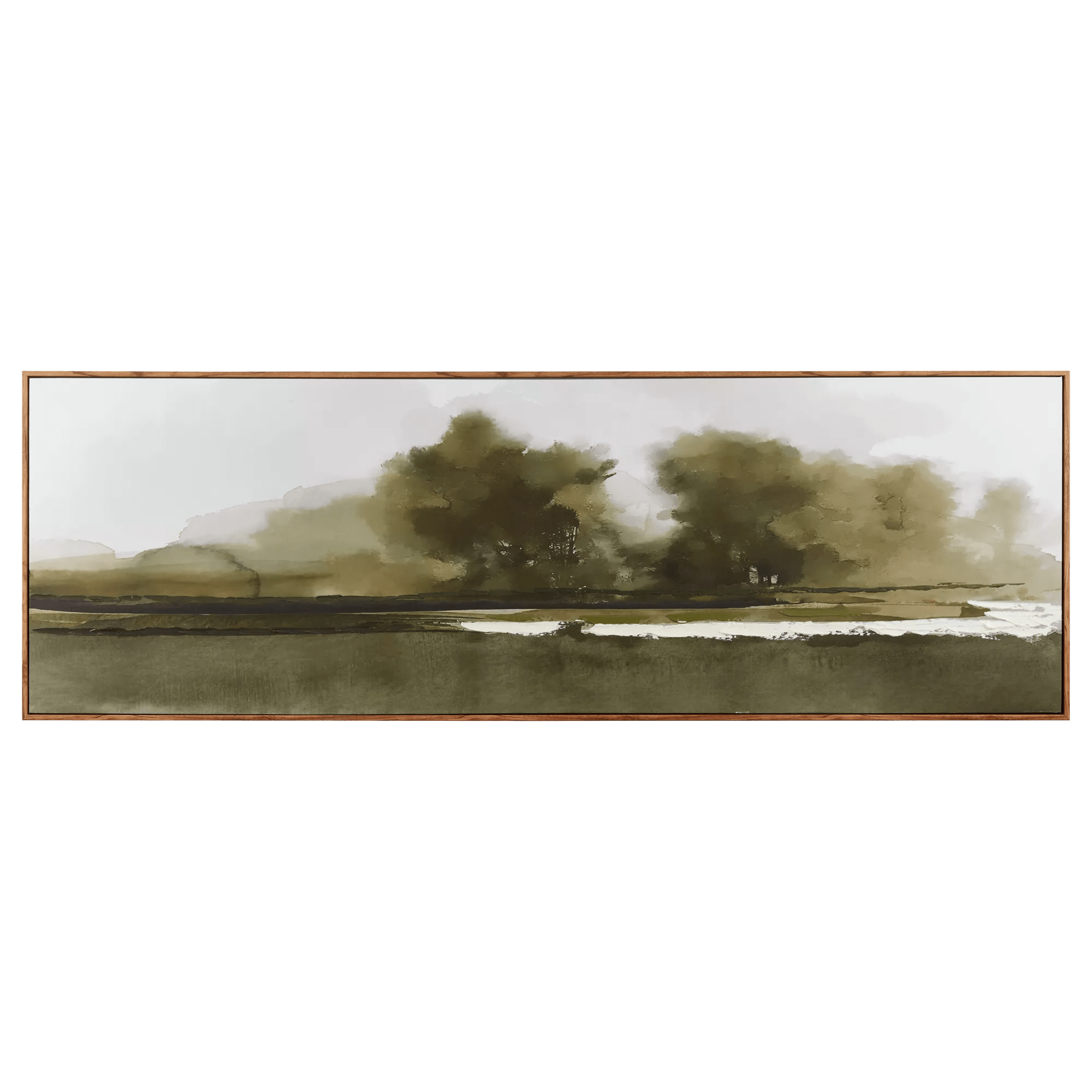 Gel-Embellished Watercolor Landscape Framed Art
