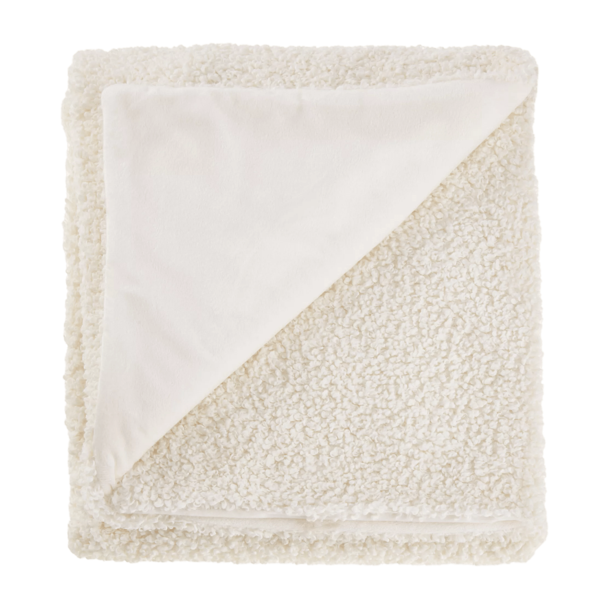 Jeté en bouclé Doodle blanc