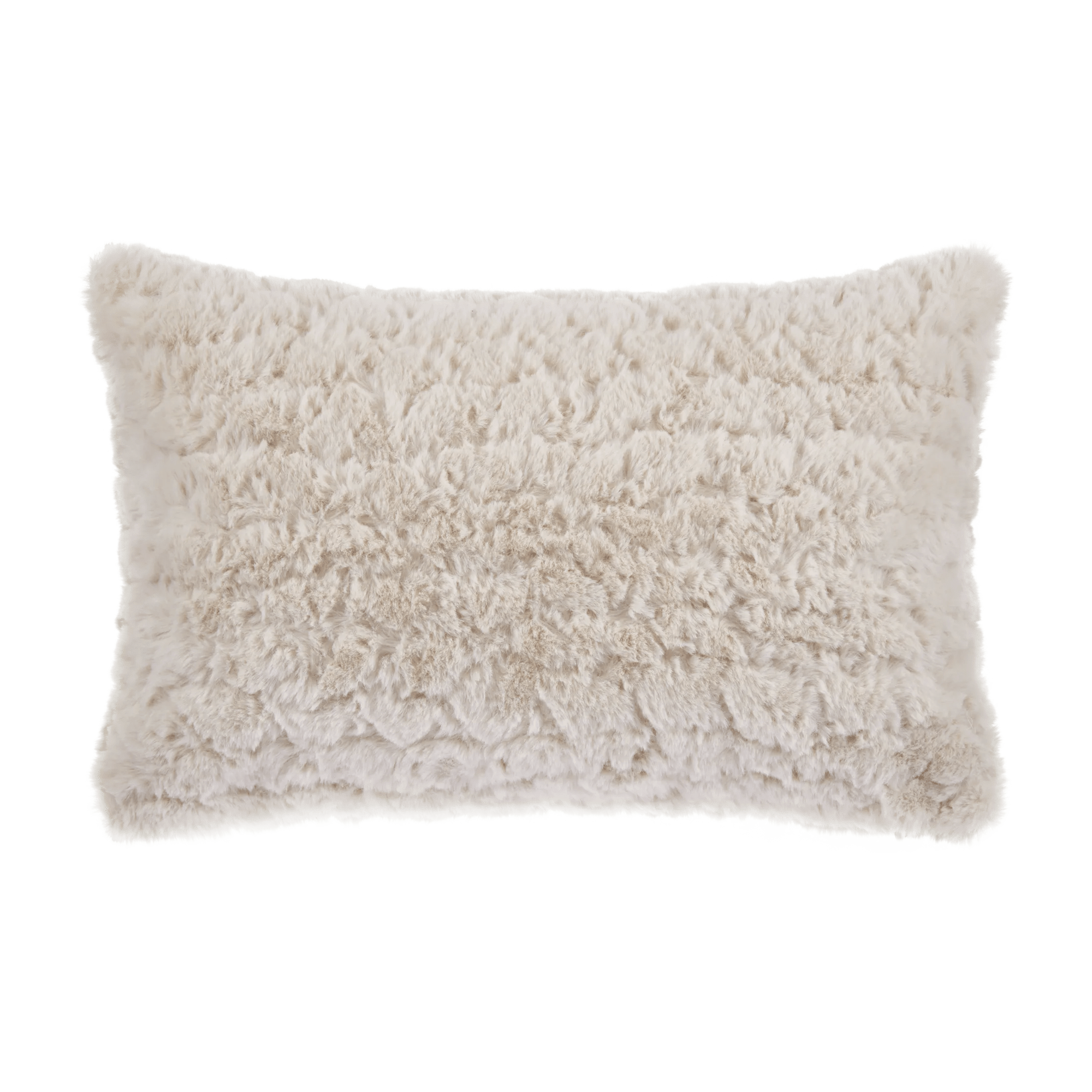 Coussin Lombaire décoratif en fausse fourrure de mouton beige pale