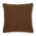 Coussin décoratif en bouclé Doodle brun moyen