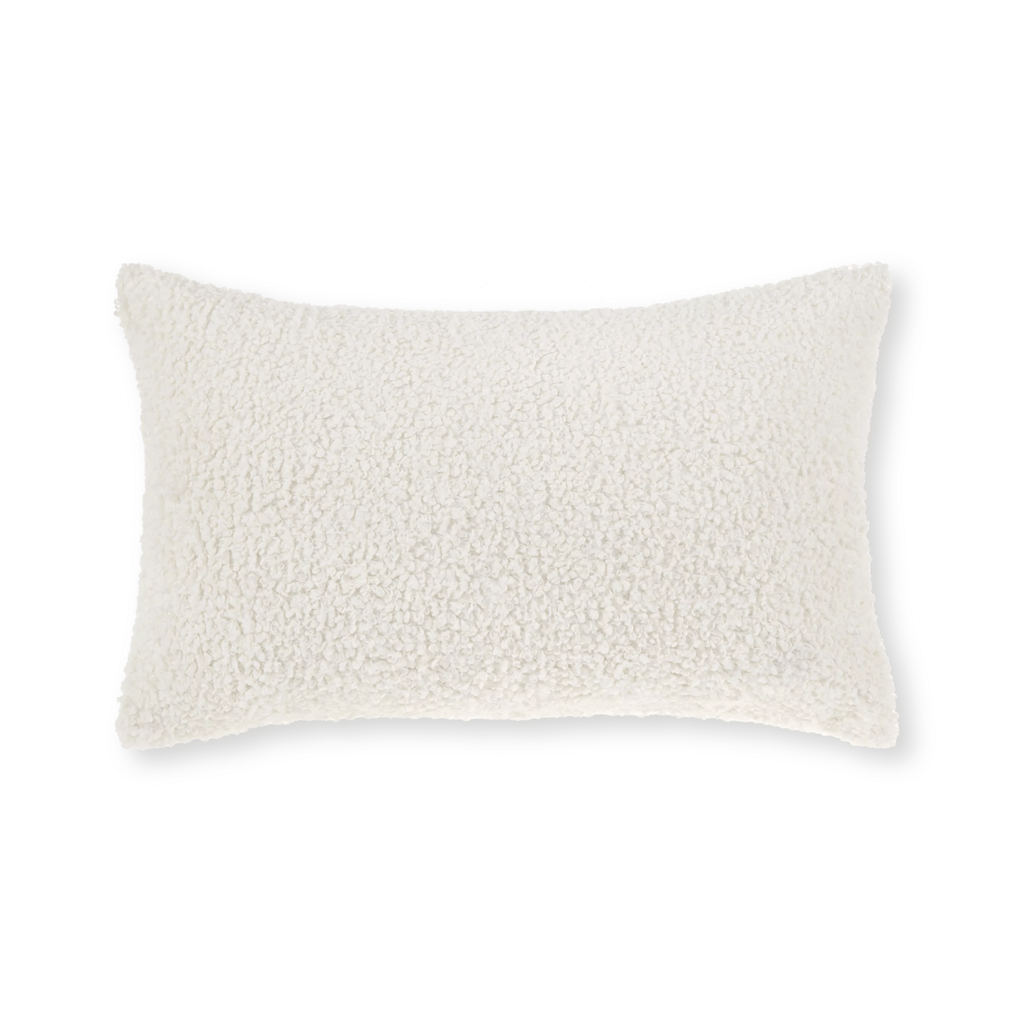 Coussin décoratif Lombaire en bouclé Doodle blanc cassé
