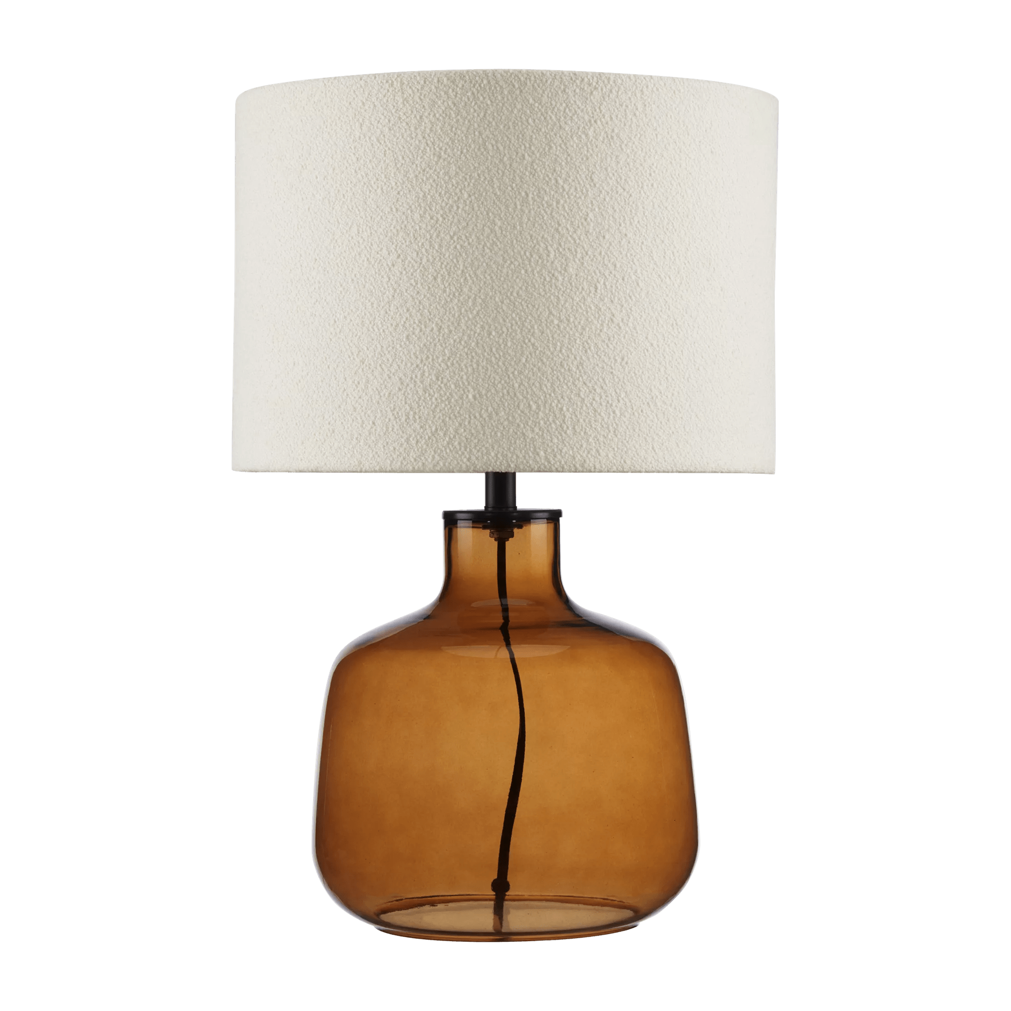 Lampe de table en verre Transparent Cognac avec abat-jour
