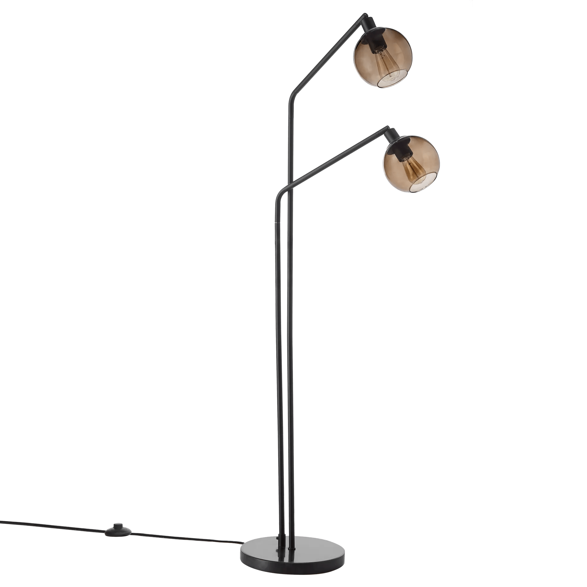 Lampe sur pied à deux têtes en verre