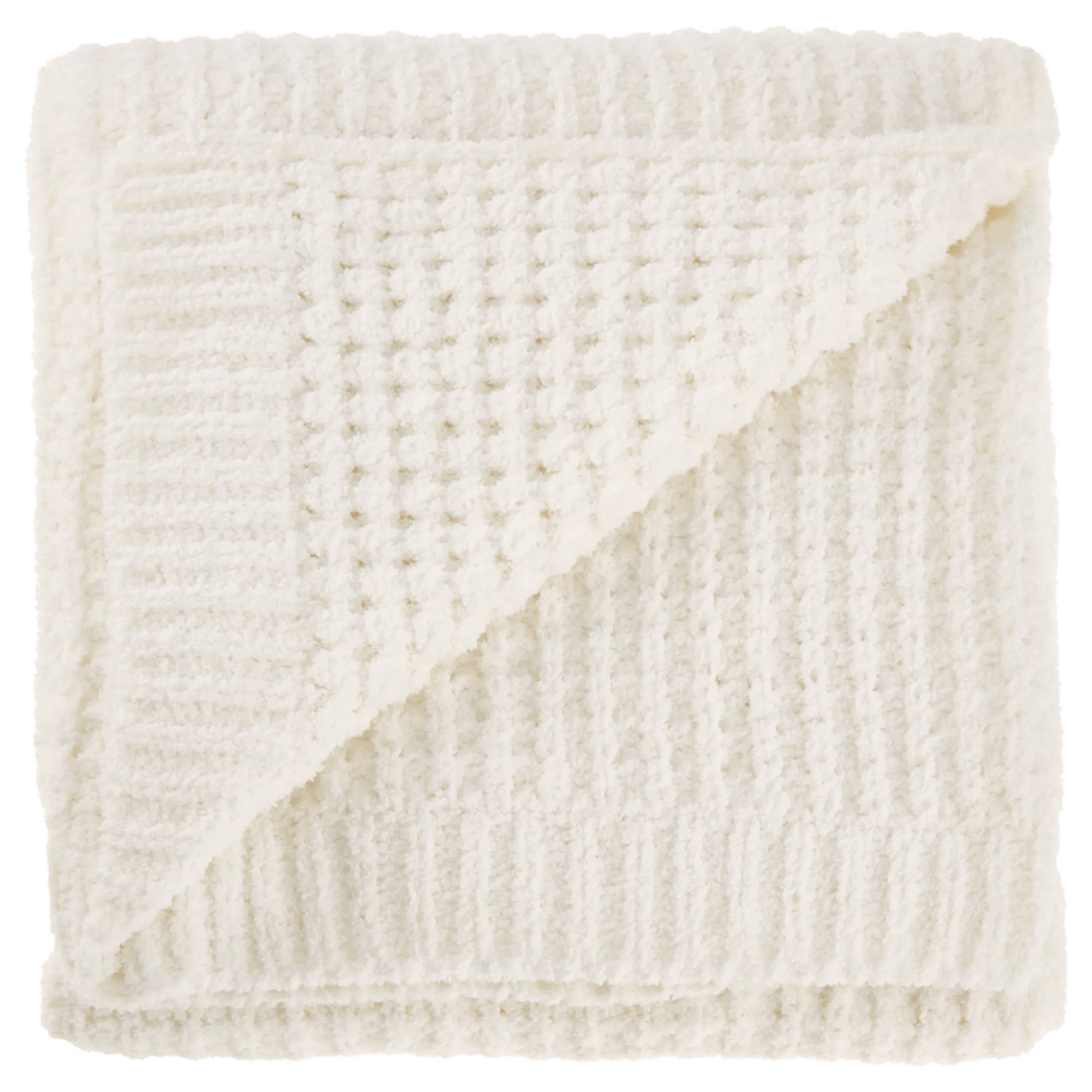 Jeté en chenille Cory blanc