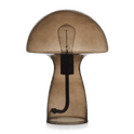 Lampe de table en verre champignon brun