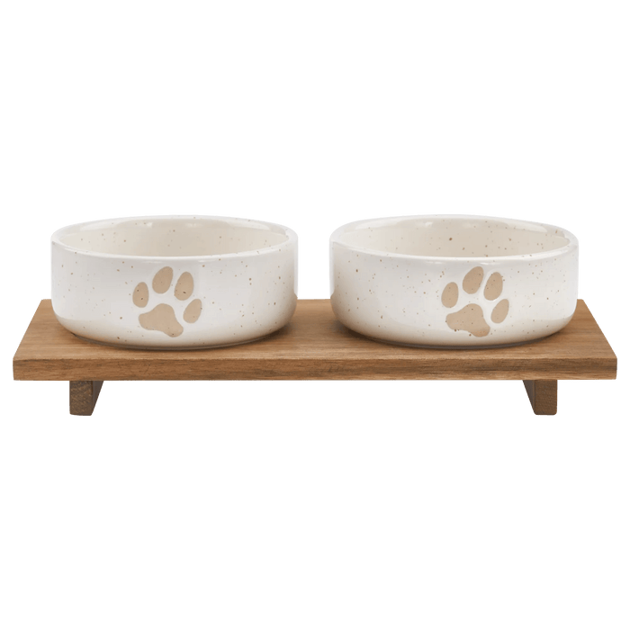 Ensemble de 2 bols en céramique avec motif de patte pour animaux