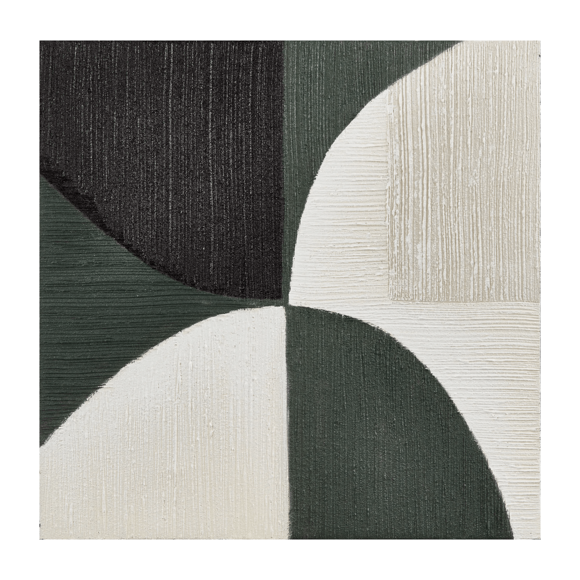 Green Color Block Abstract Art