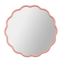 Miroir à bordure ondulée rose
